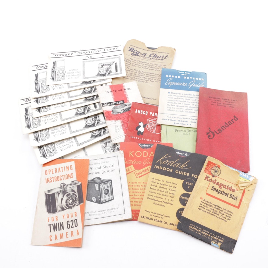 Vintage Camera Operating Guide Cards