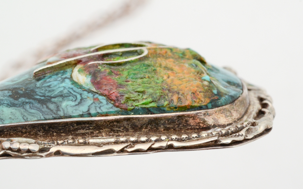 Unusual Sterling Silver Pendant Necklace