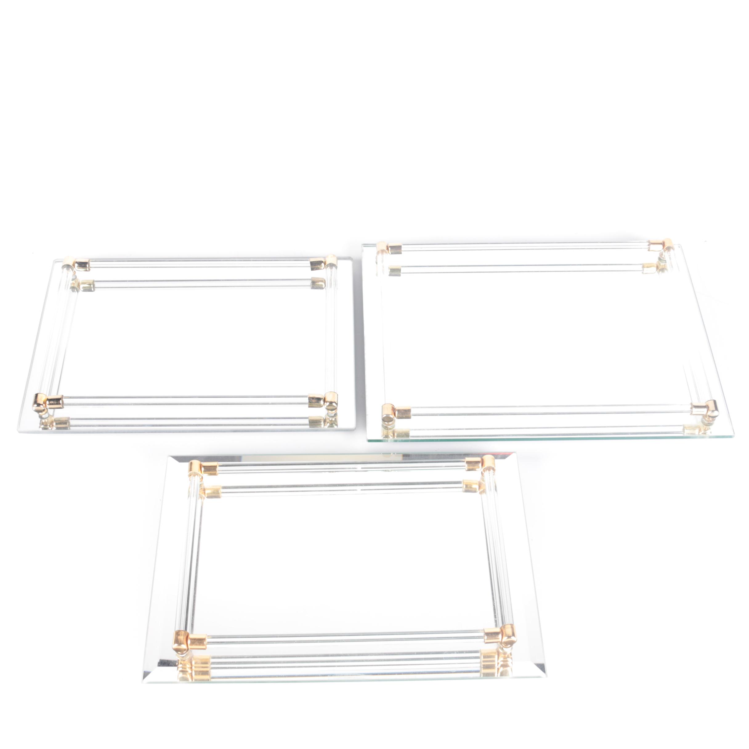 Mirrored Glass Trays by Nicole Miller