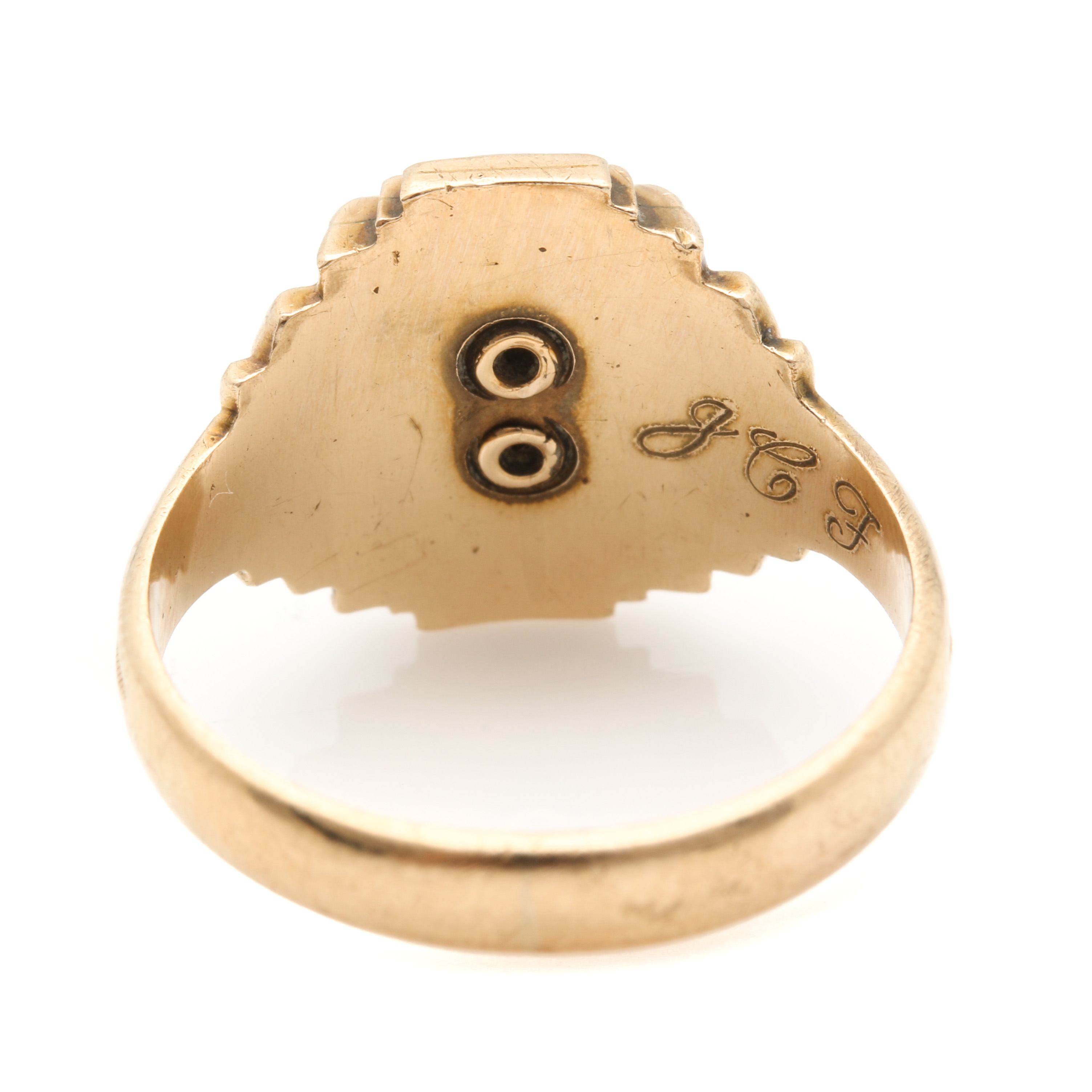 Vintage Herff Jones 10K Yellow Gold Ruby Class Ring