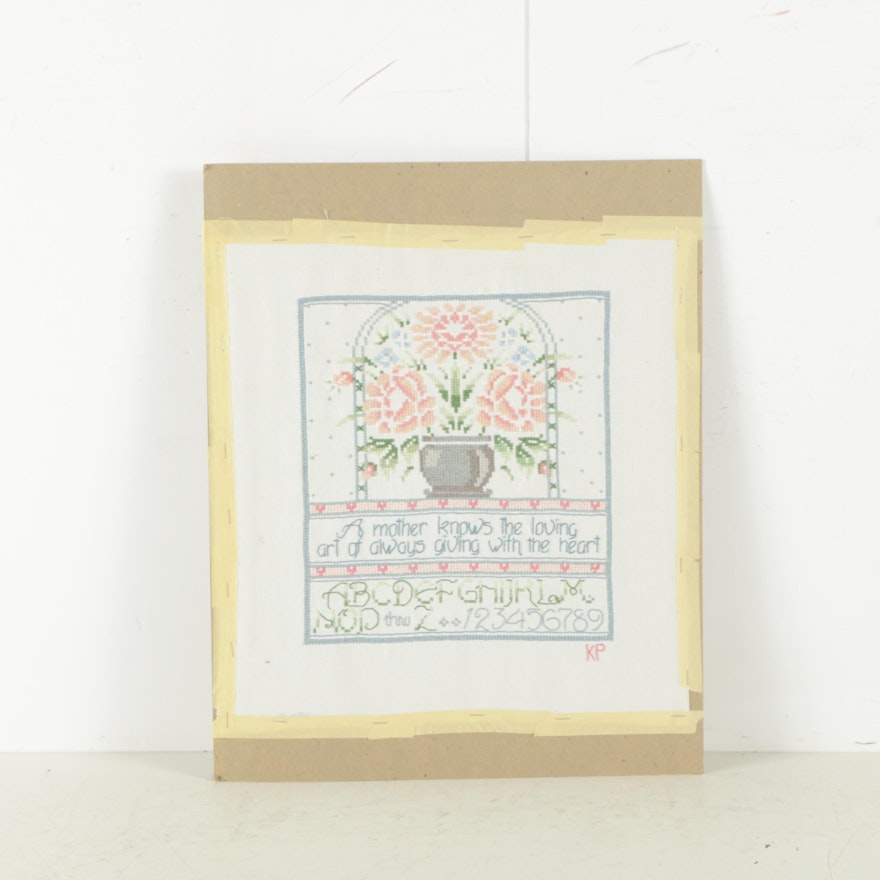 Needlepoint Sampler "A Mother Knows the Loving Art.."