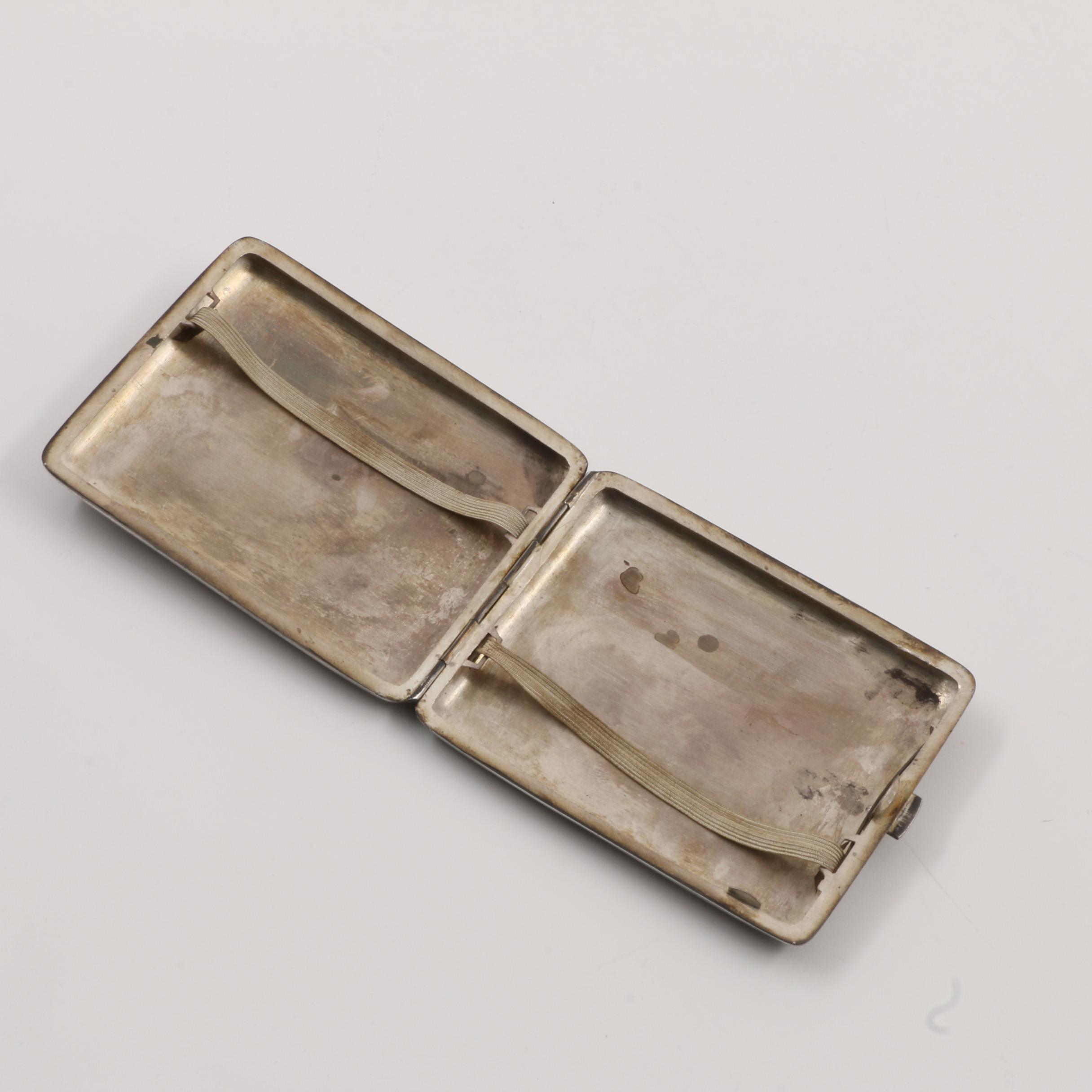 Vintage Chinese Dragon Inspired Sterling Silver Cigarette Case