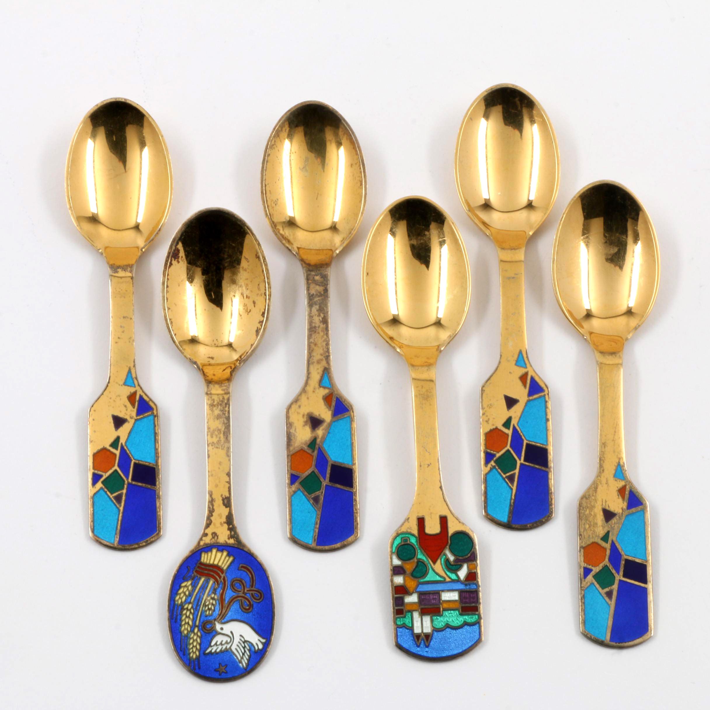 Collection of Danish Anton Michelsen Sterling Silver Christmas Demitasse Spoons