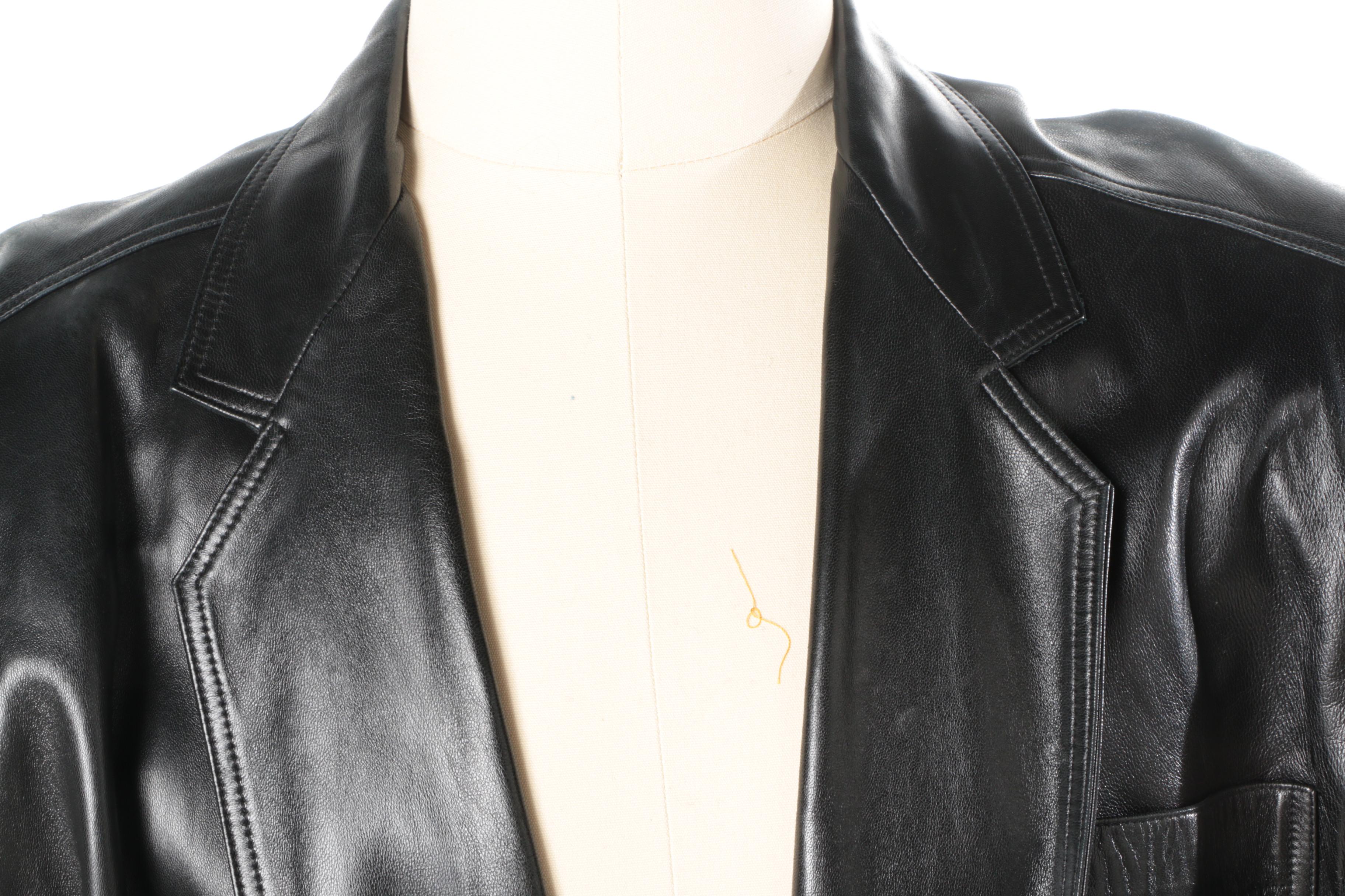 1980s Vintage Claude Montana Paris Leather Blazer