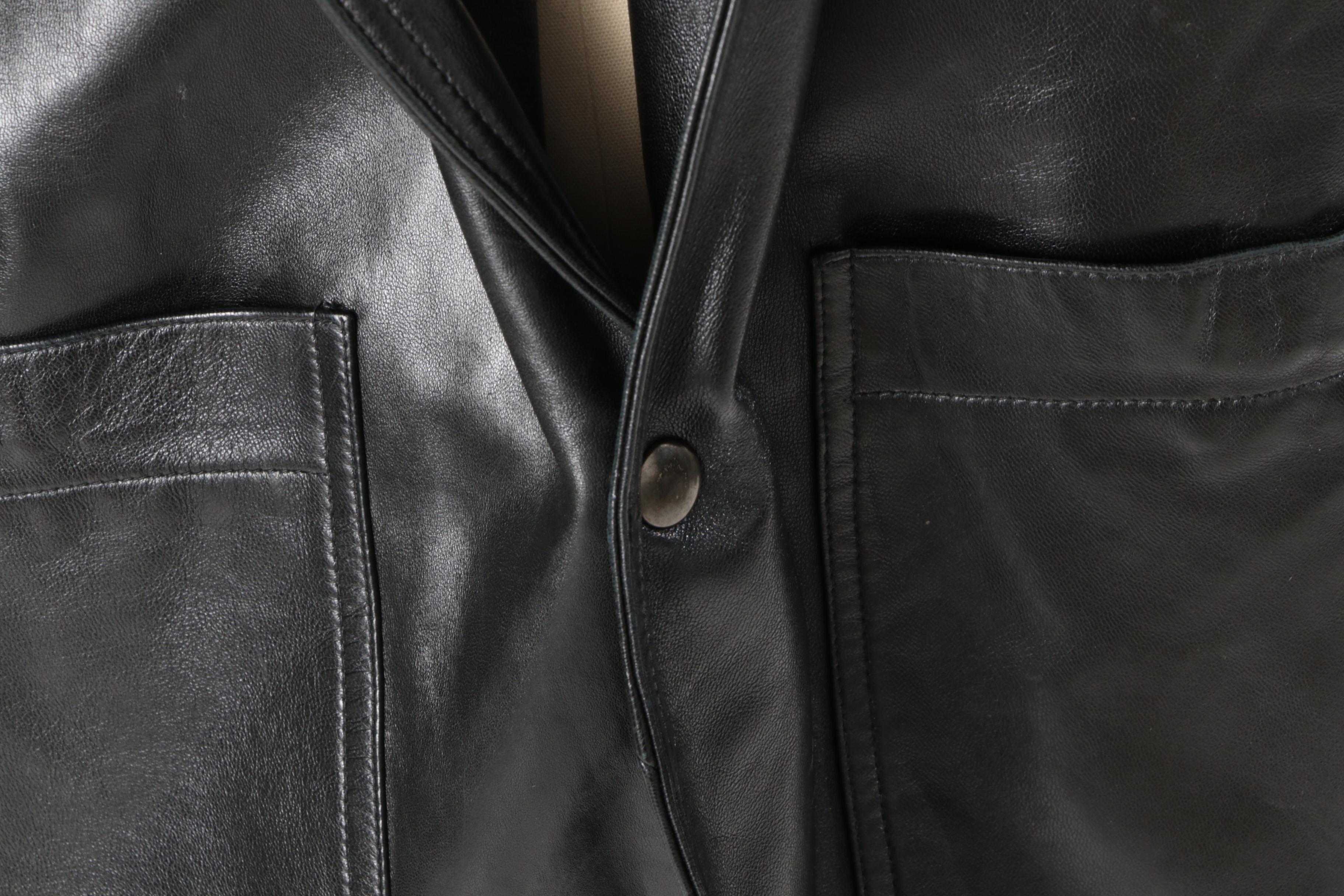 1980s Vintage Claude Montana Paris Leather Blazer