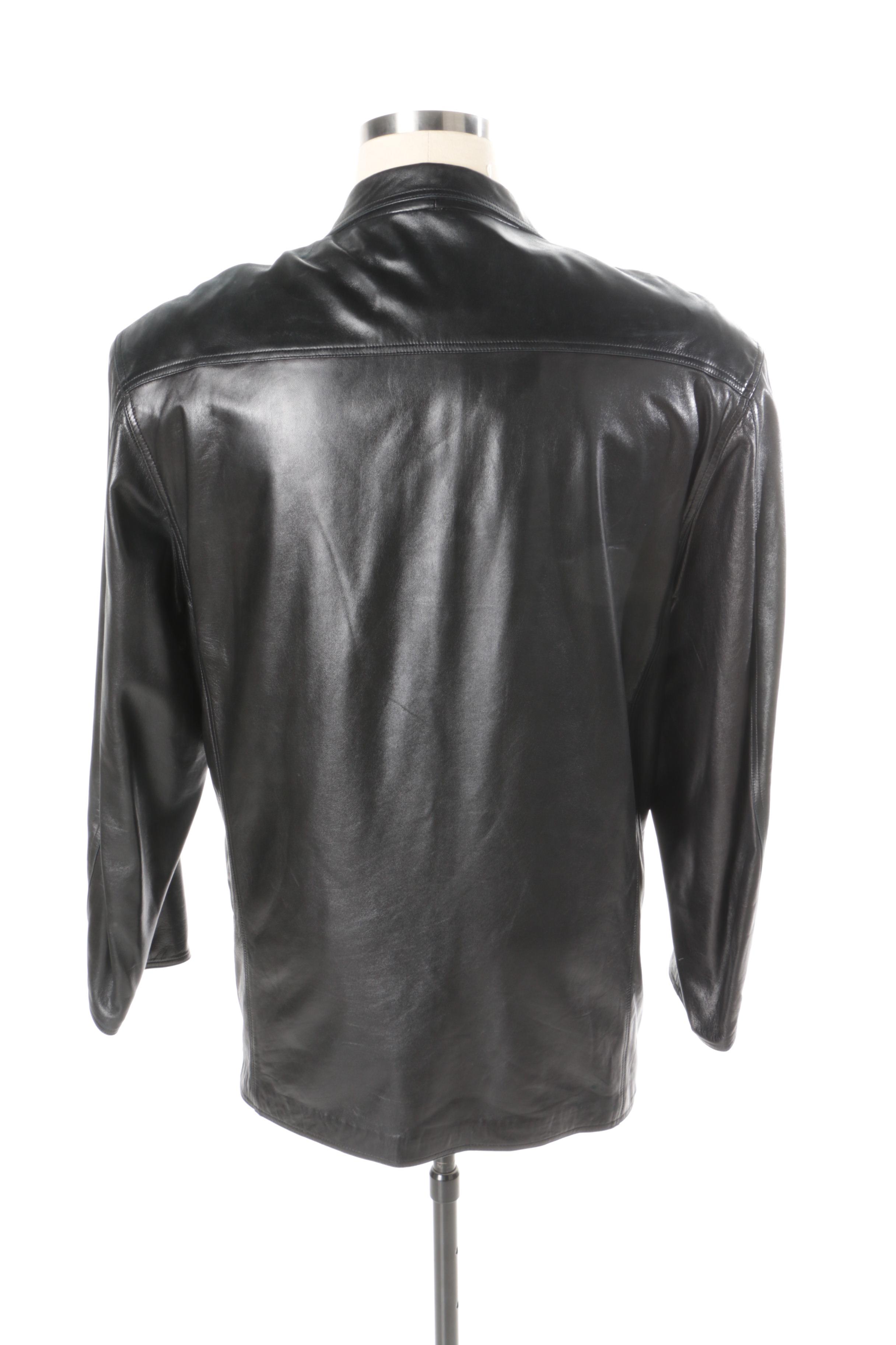 1980s Vintage Claude Montana Paris Leather Blazer