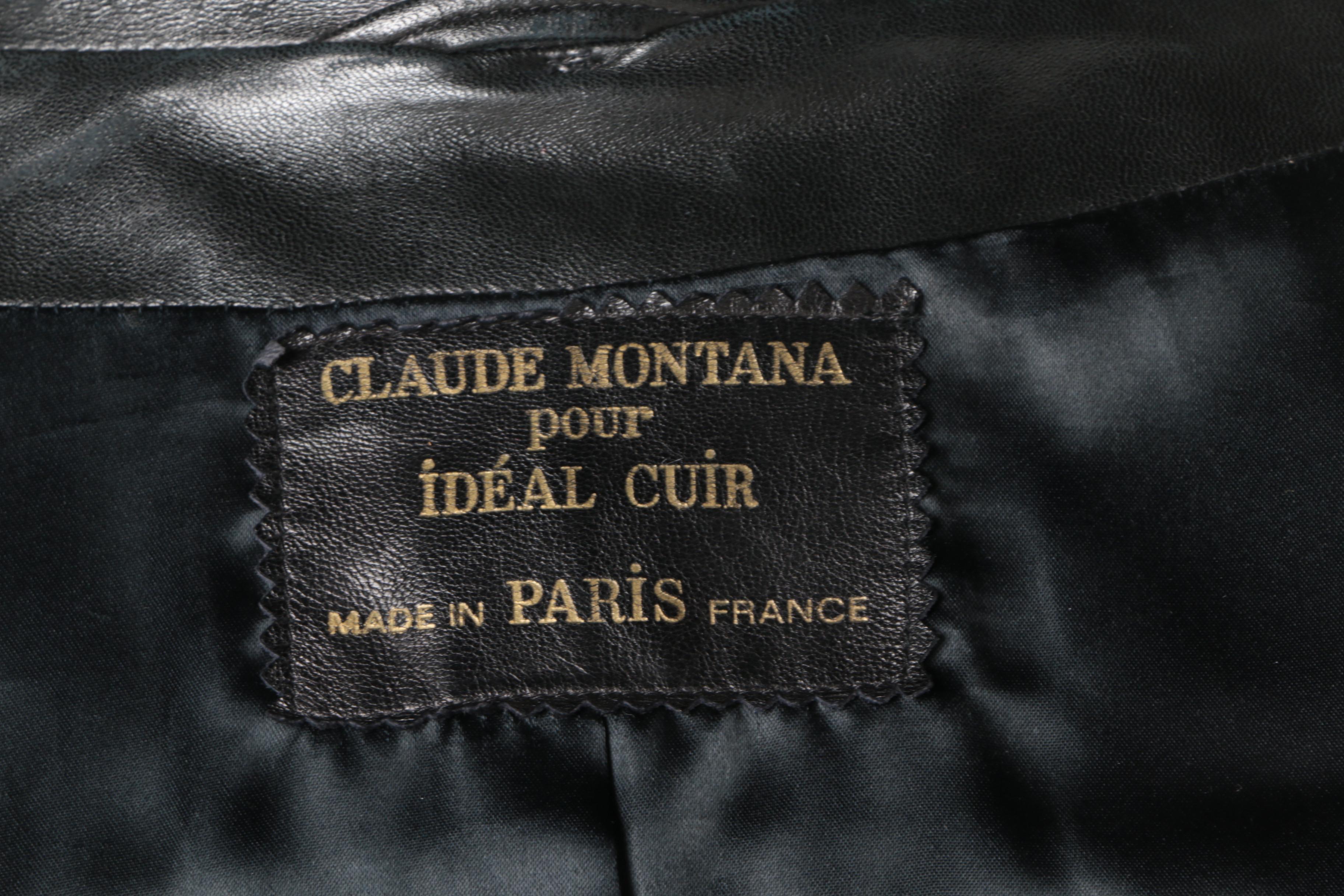 1980s Vintage Claude Montana Paris Leather Blazer