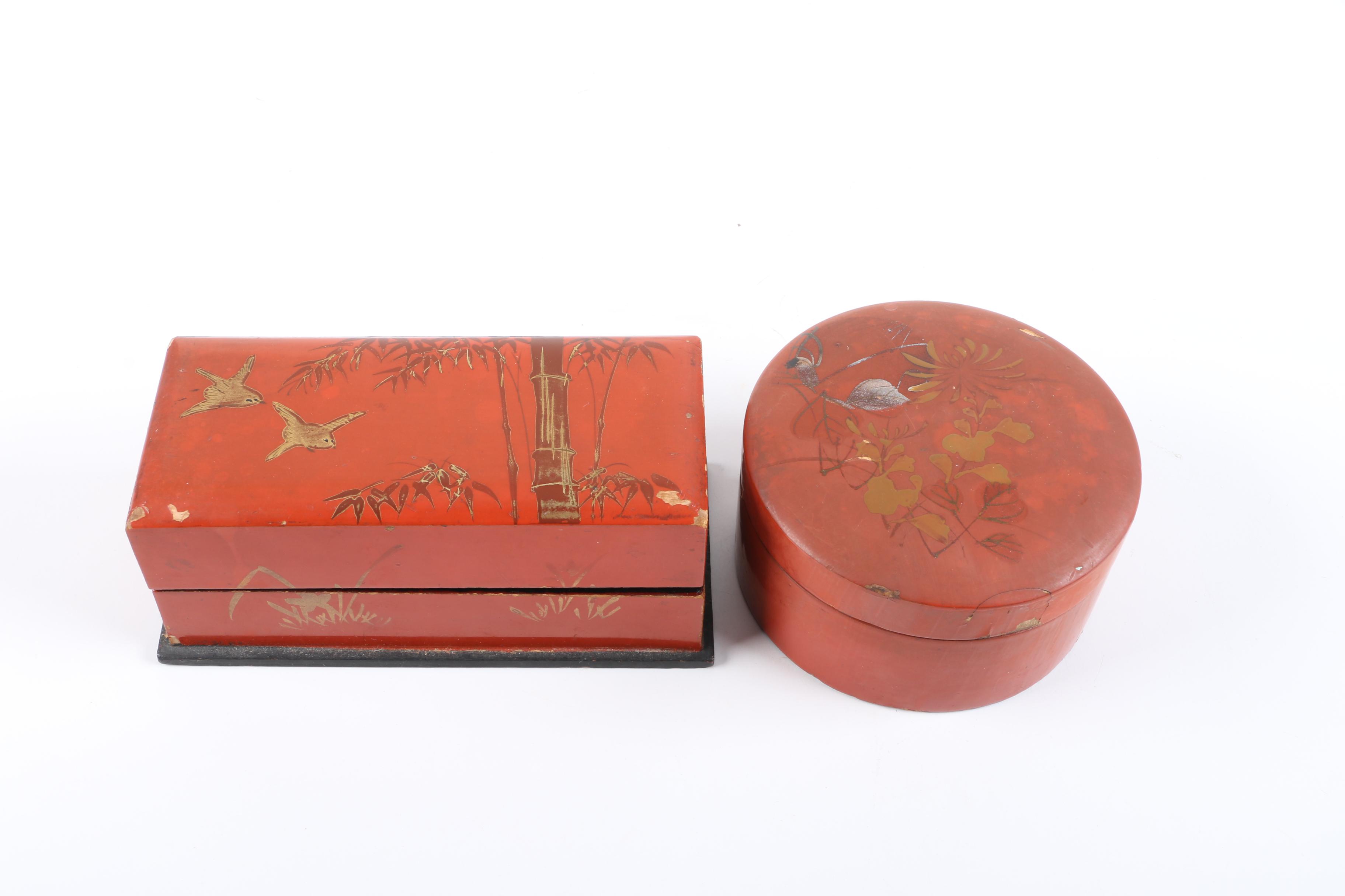 Asian Styled Trinket Boxes Featuring Vantine's