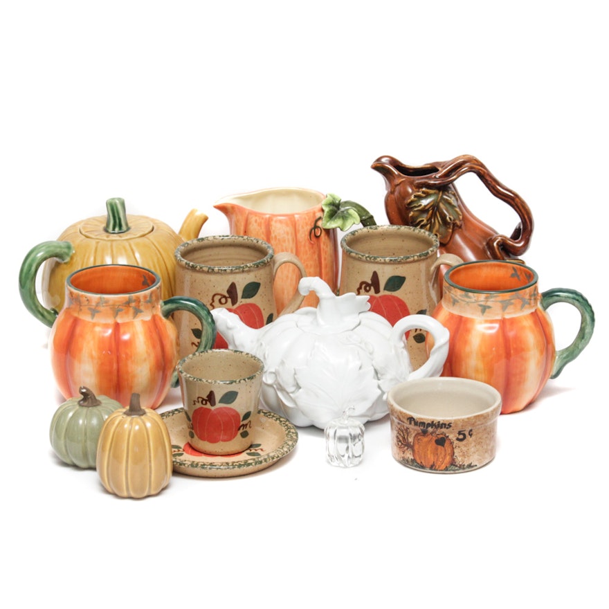 Pumpkin-Themed Tableware Including Robinson Ransbottom