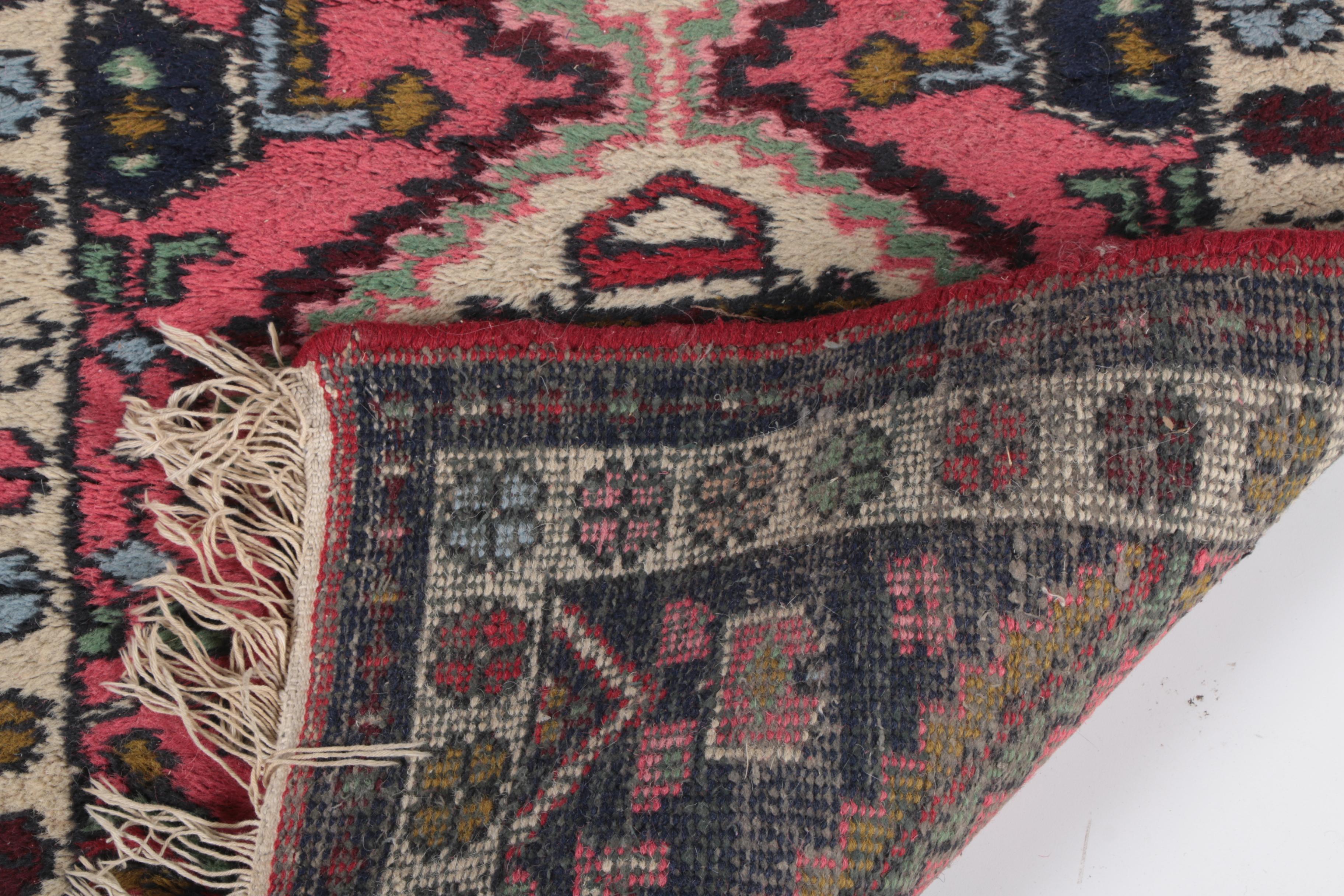 Vintage Hand-Knotted Kazak Style Wool Carpet Runner