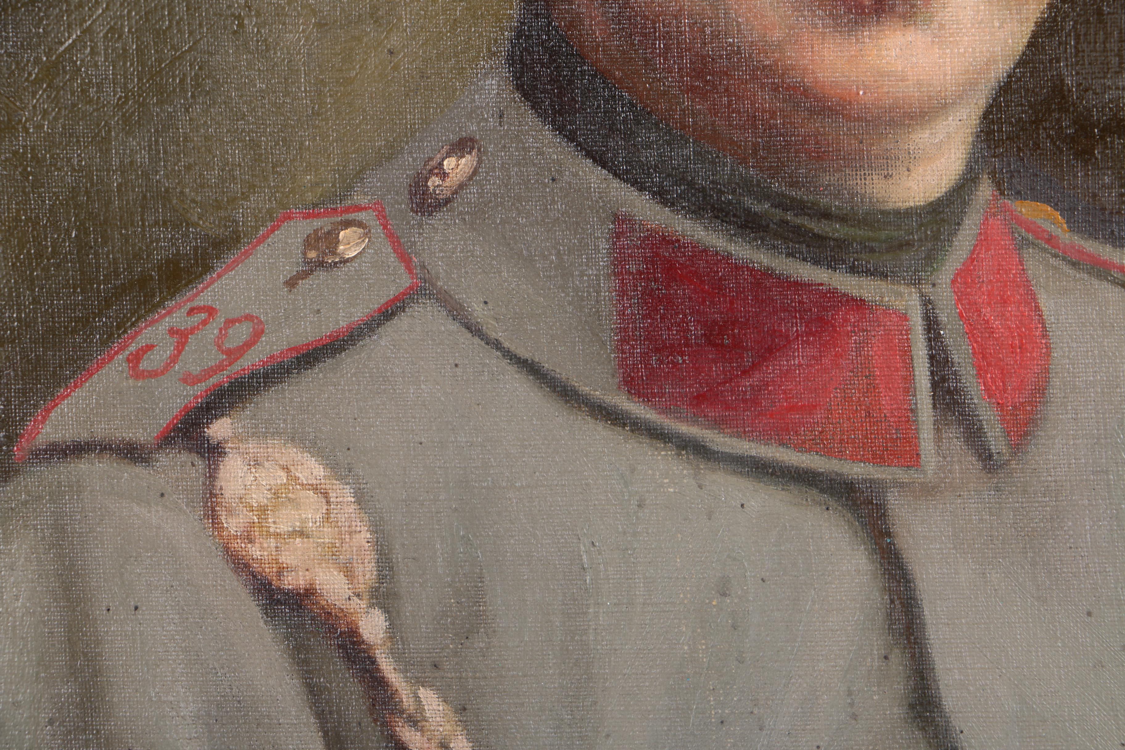 Oil Painting on Canvas of World War One German Soldier