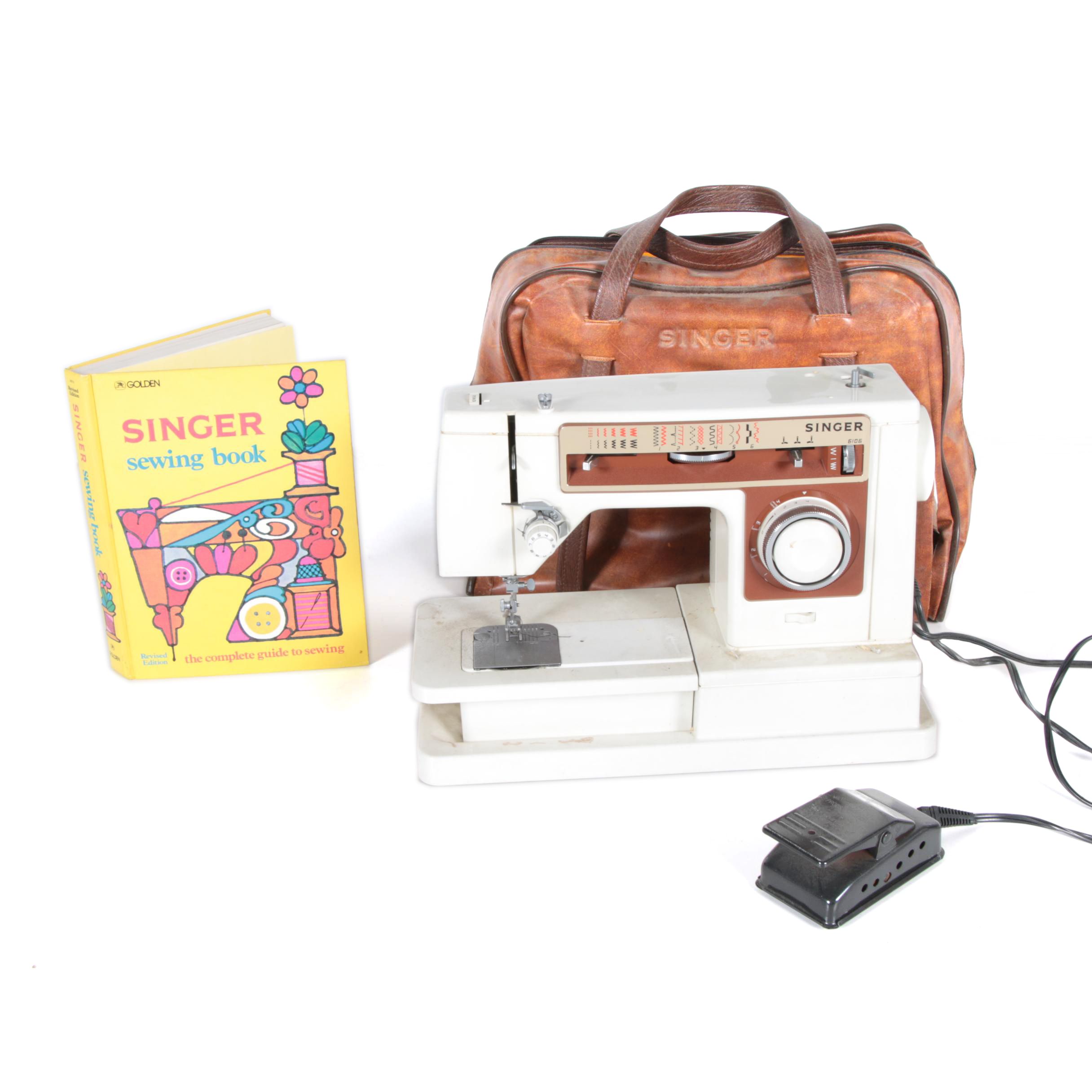 Vintage Singer 6106 Sewing Machine with Accessories