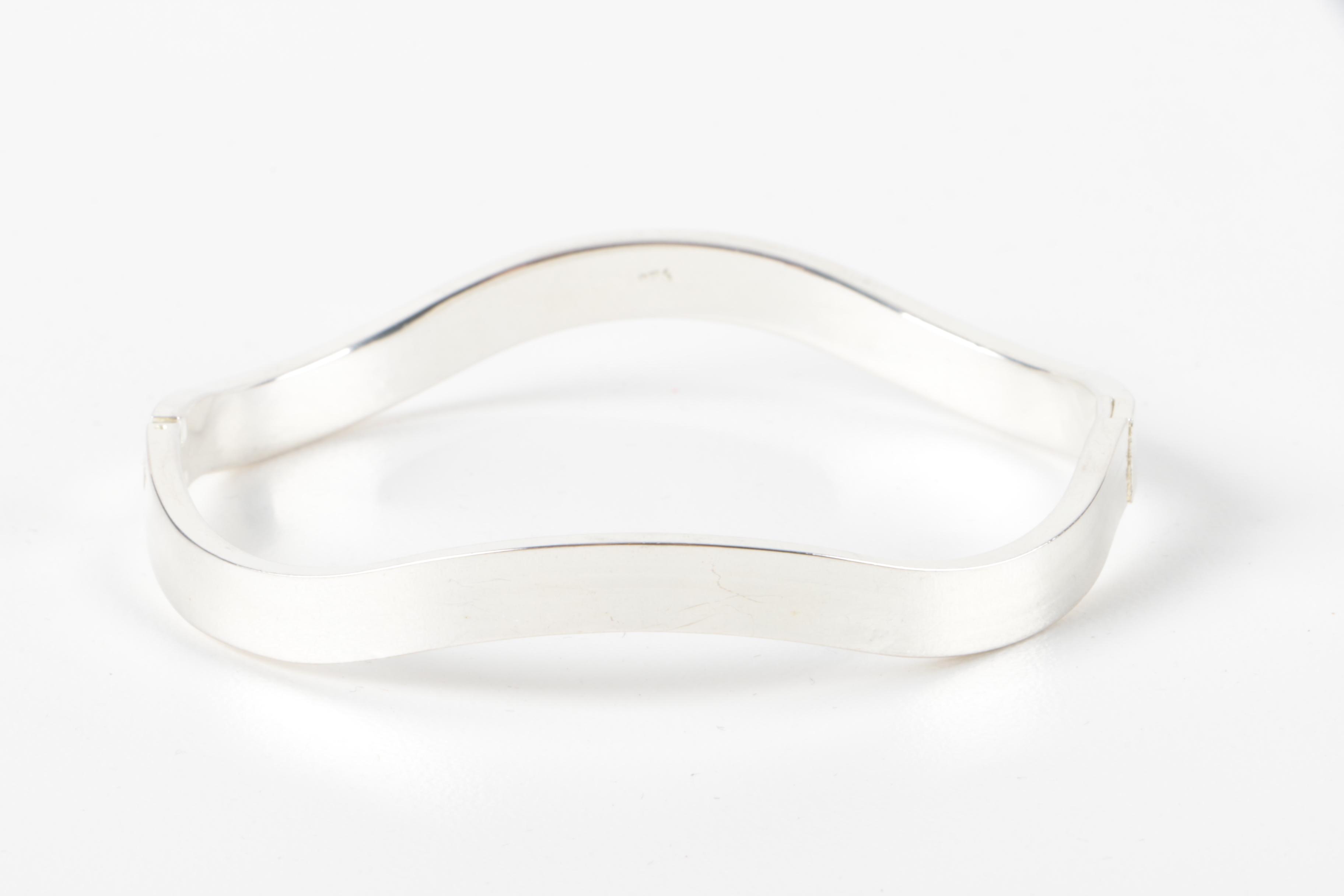 Grouping of Sterling Silver Bangles and Hinged Cuff Bracelet