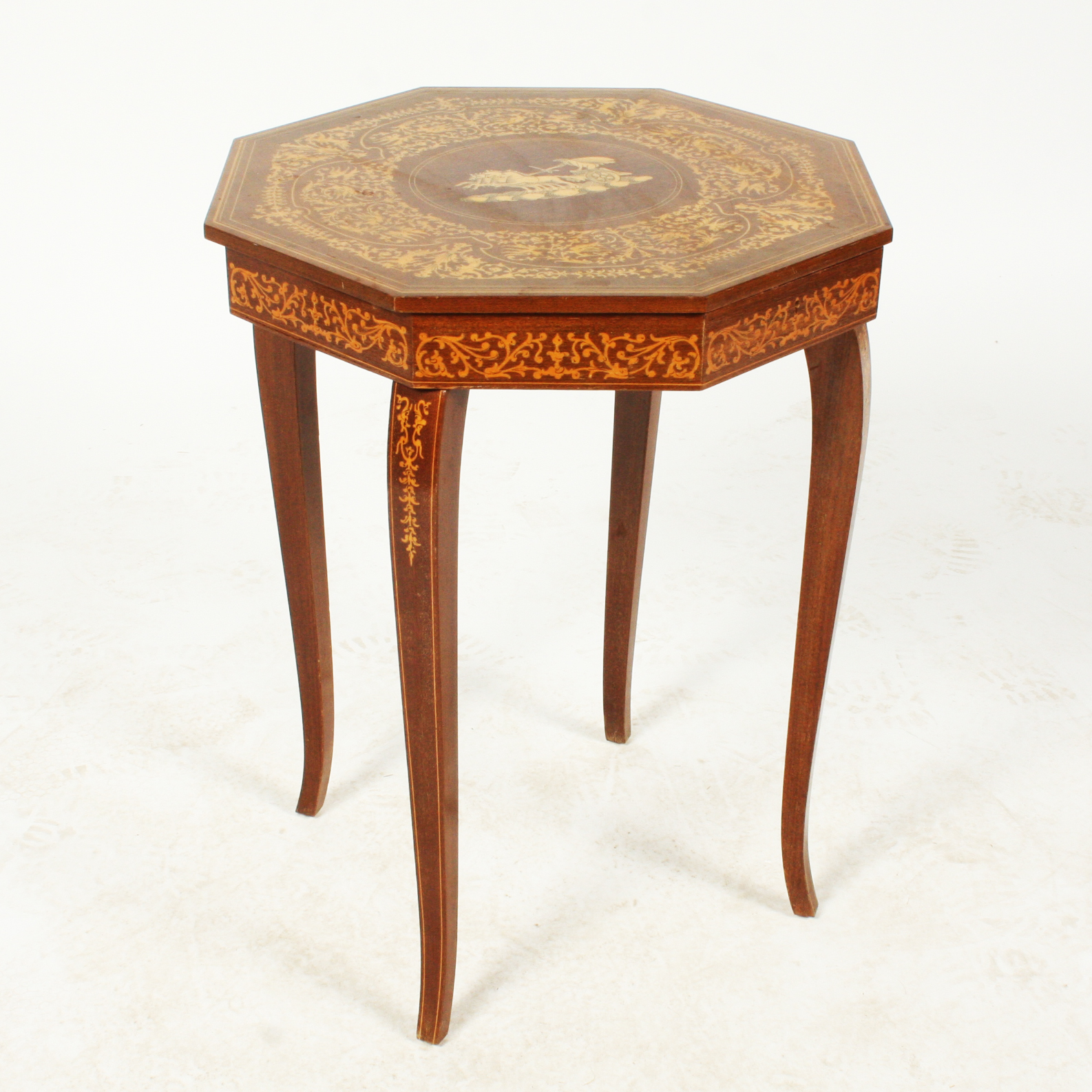 Vintage Empire Style Walnut Sewing Table