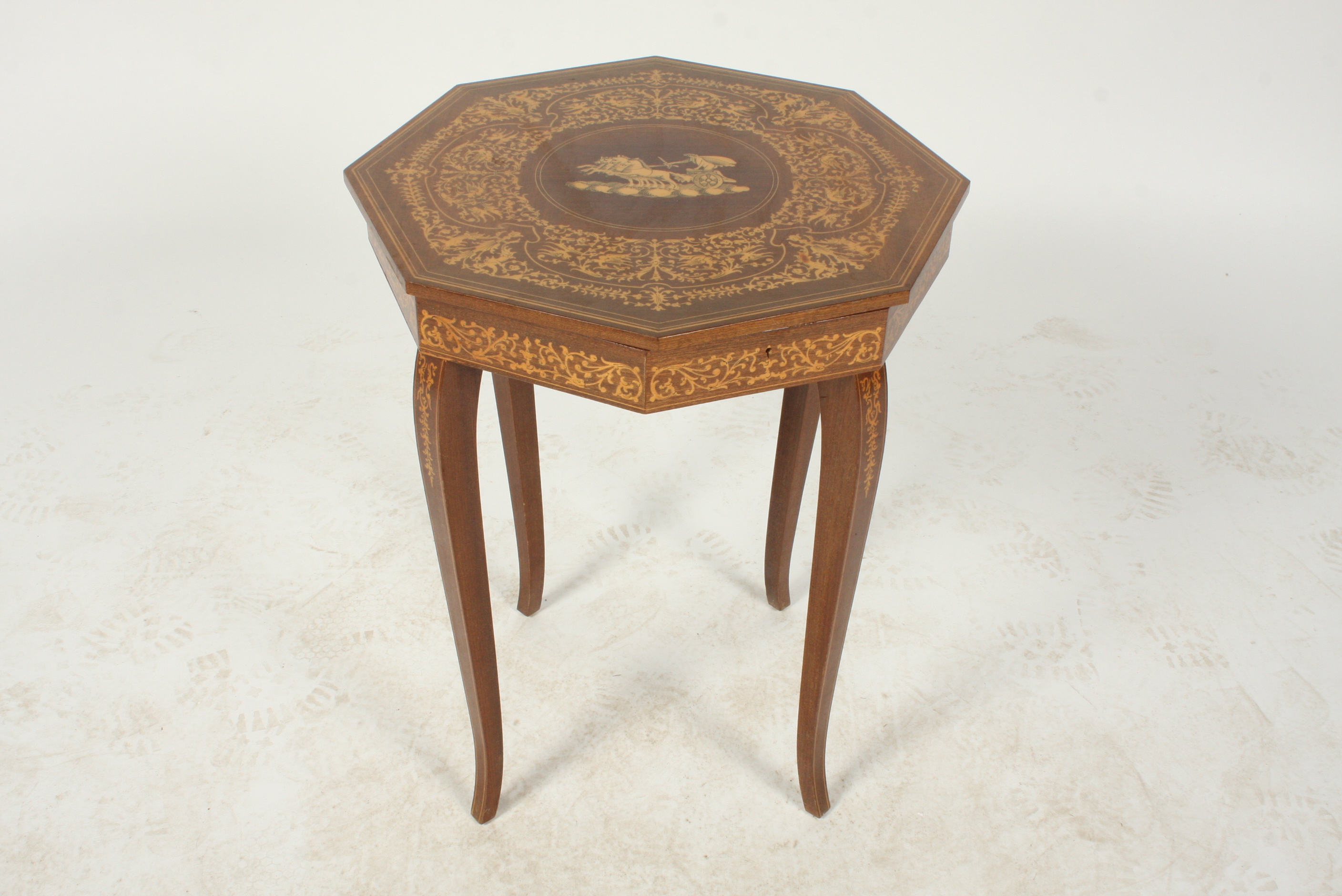 Vintage Empire Style Walnut Sewing Table