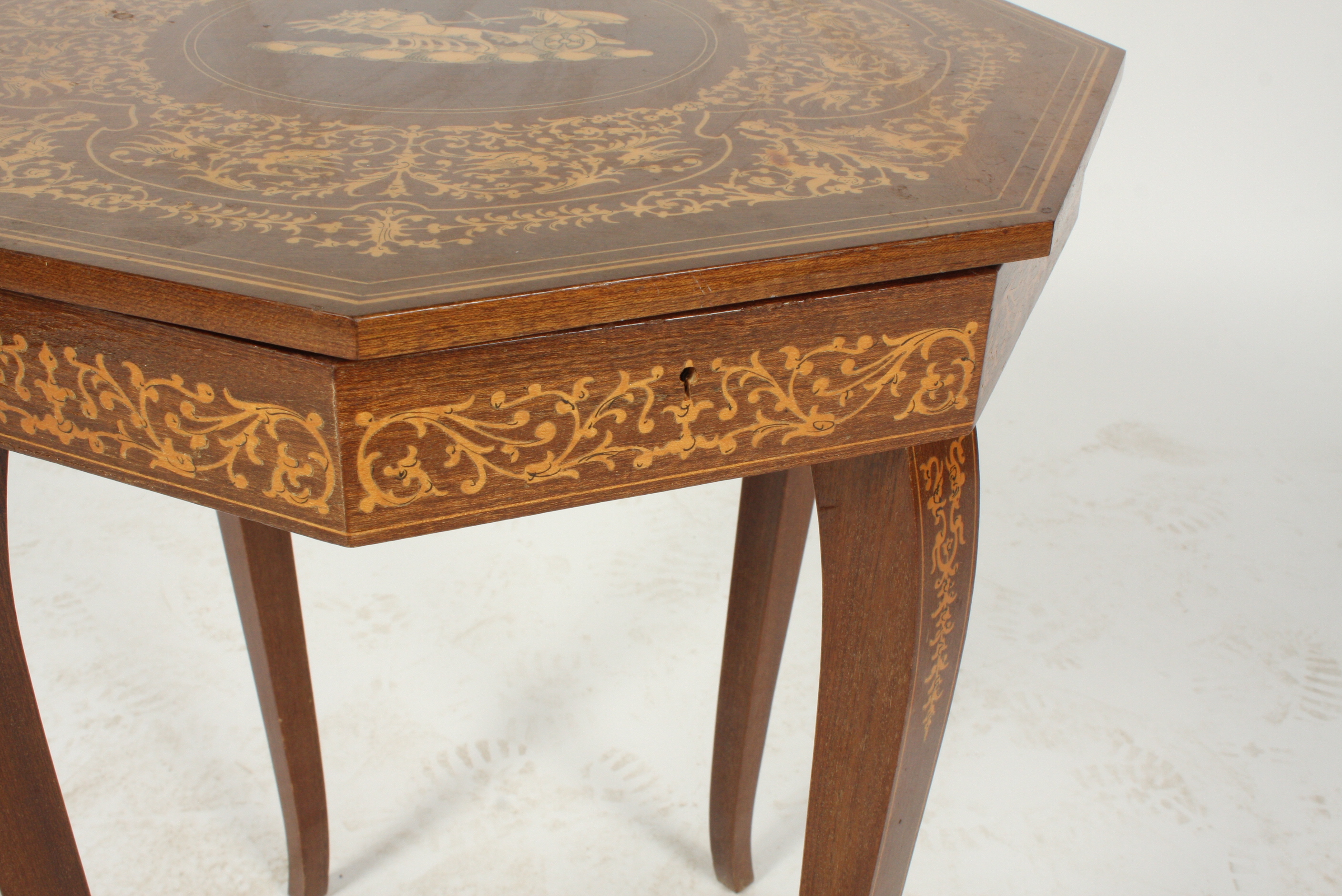 Vintage Empire Style Walnut Sewing Table