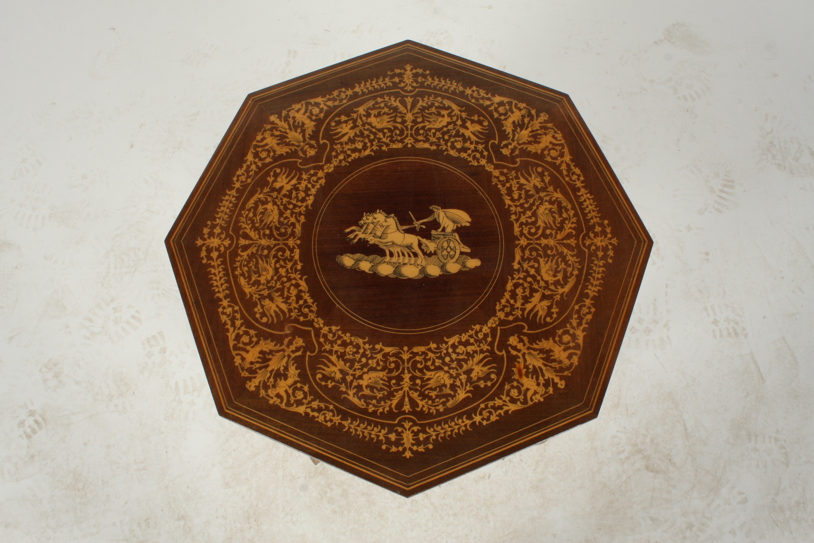 Vintage Empire Style Walnut Sewing Table