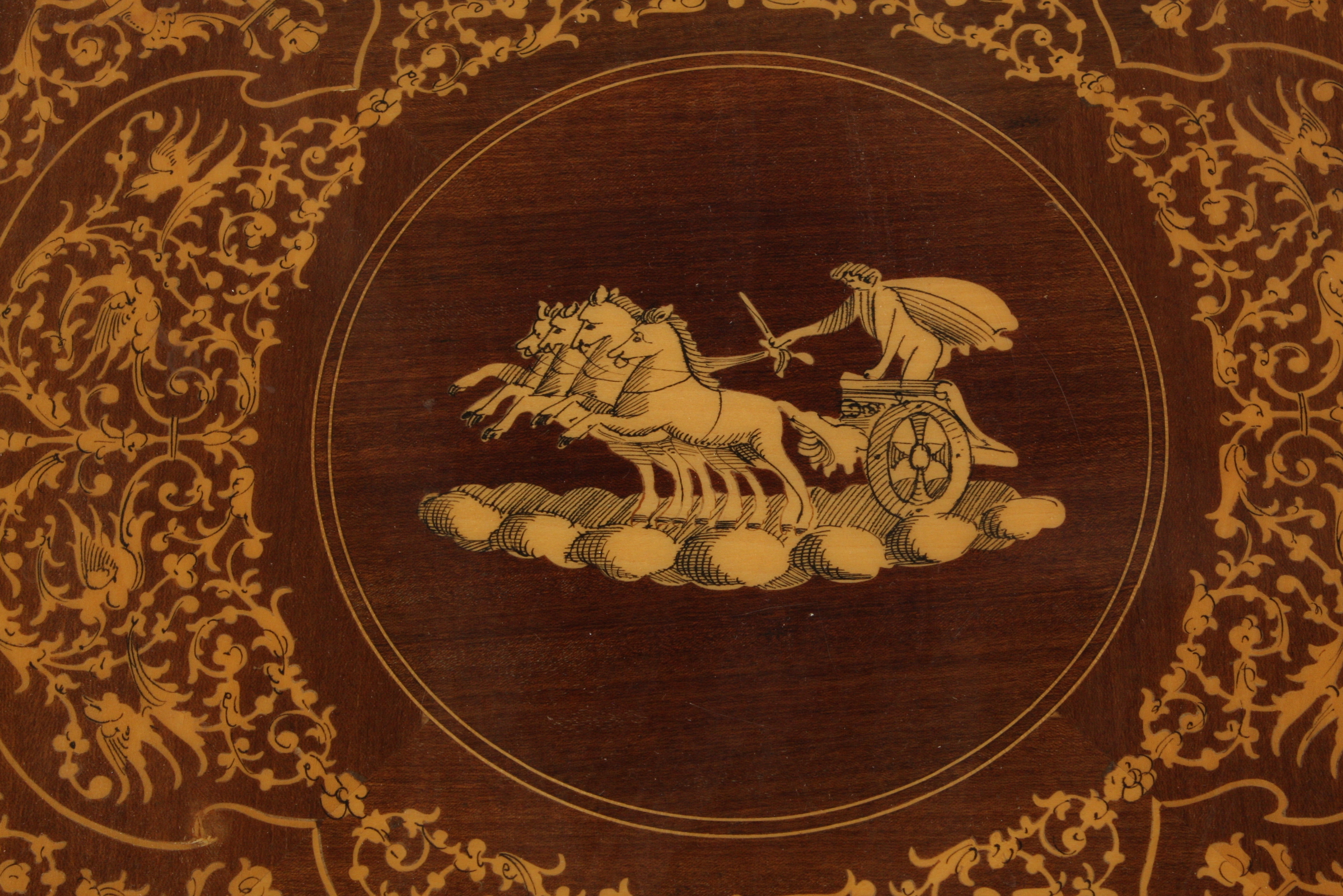 Vintage Empire Style Walnut Sewing Table