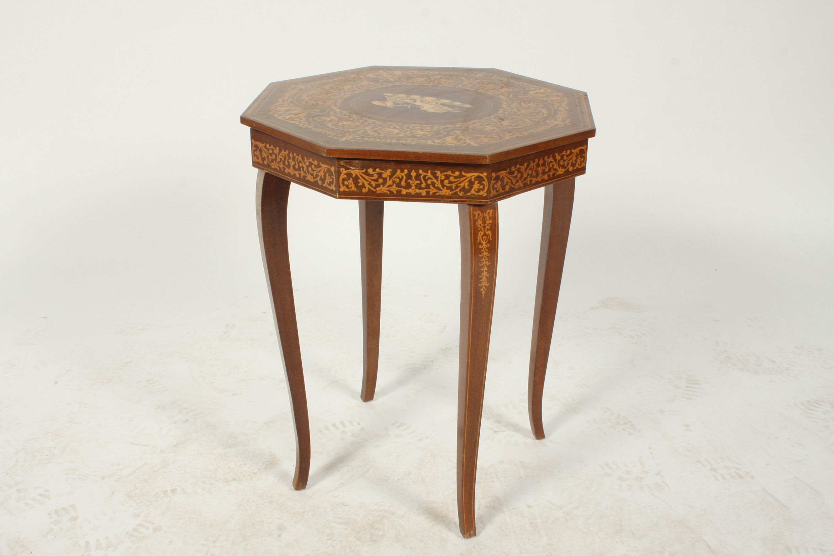 Vintage Empire Style Walnut Sewing Table