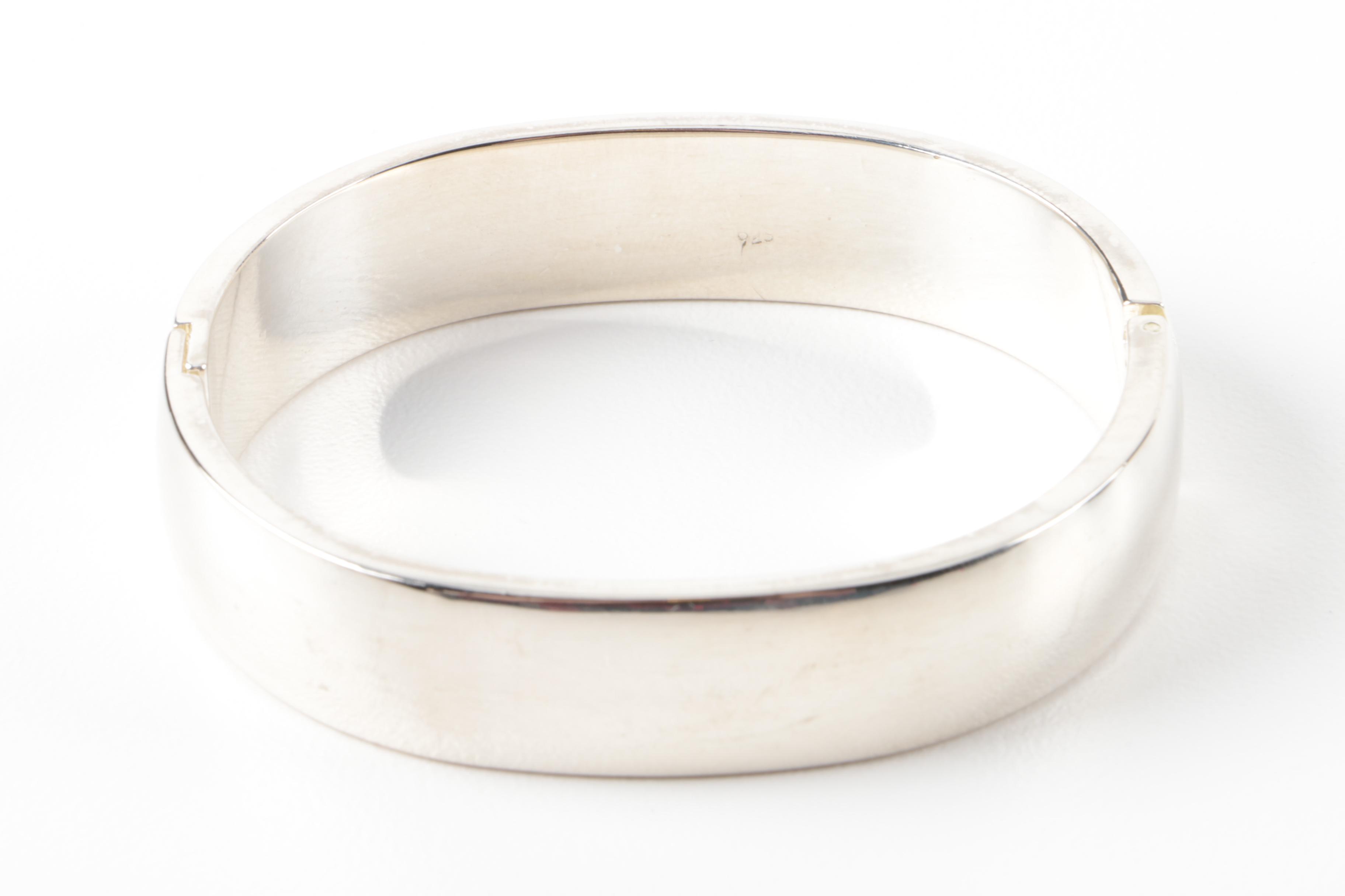 Pair of Sterling Silver Hinged Cuff Bracelets