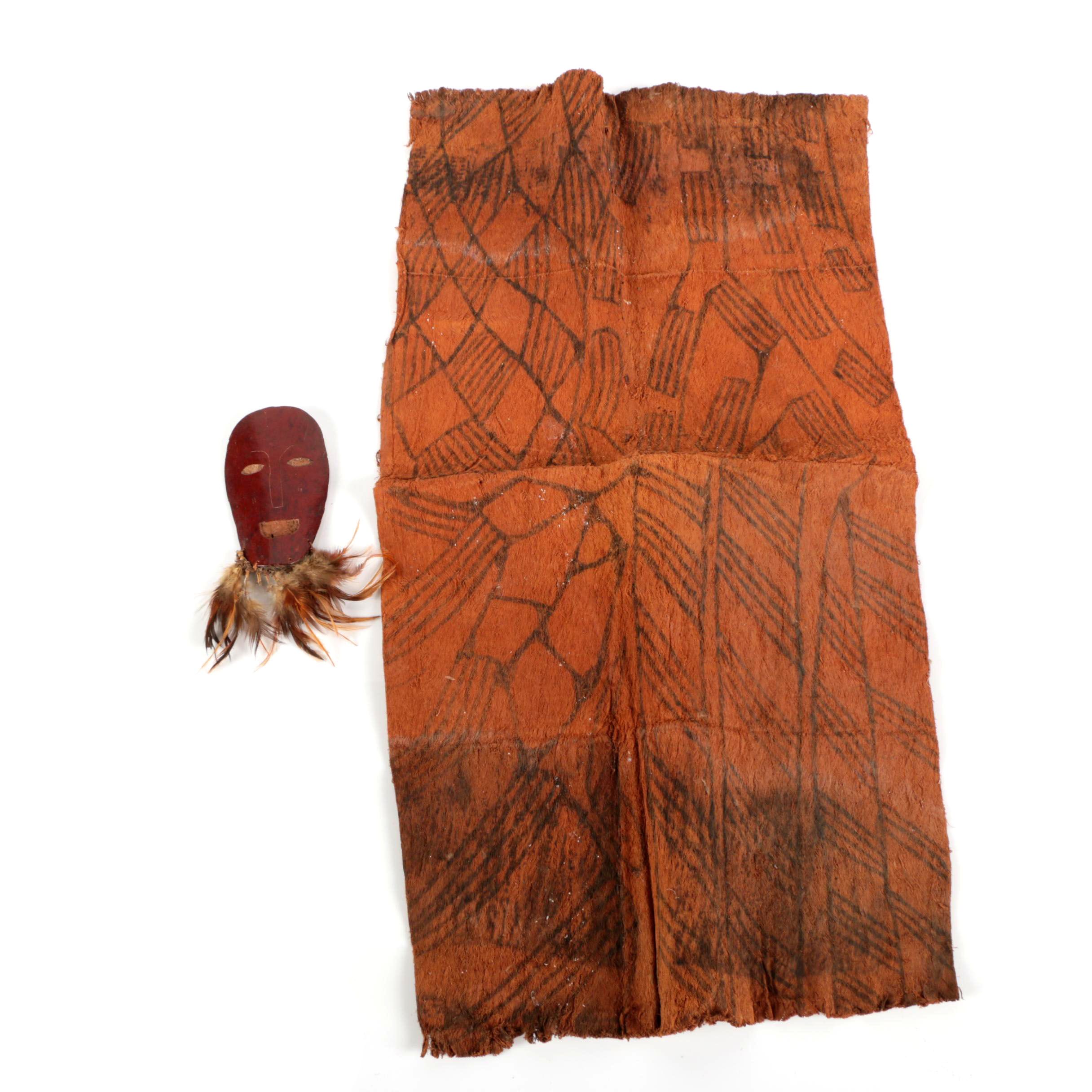 African Style Mask and Fibrous Cloth