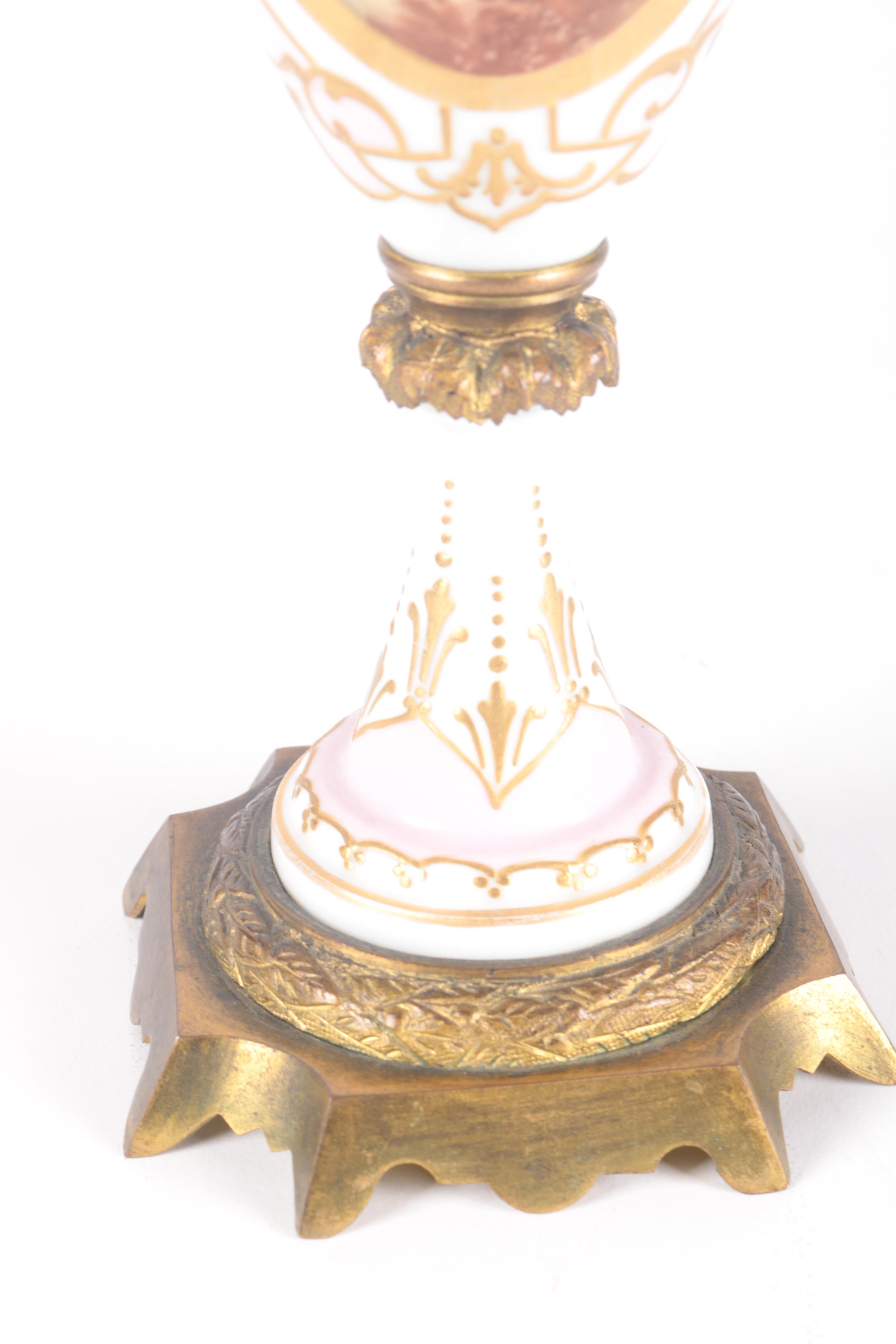 Antique Signed P. Roche French Sevres Style Hand-Painted Porcelain Vase