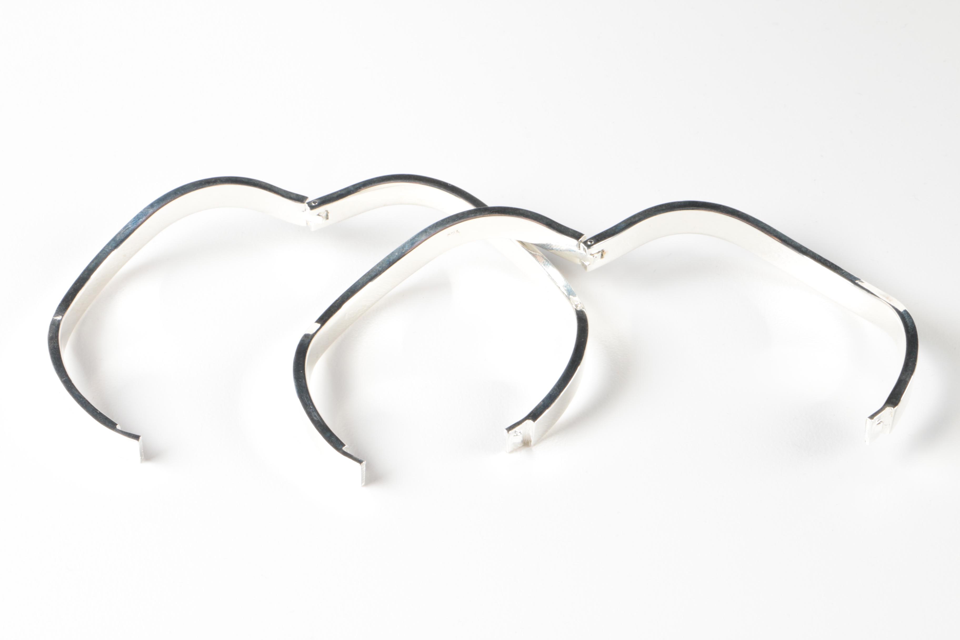 Sterling Silver Bracelets and Applique Dome Ring