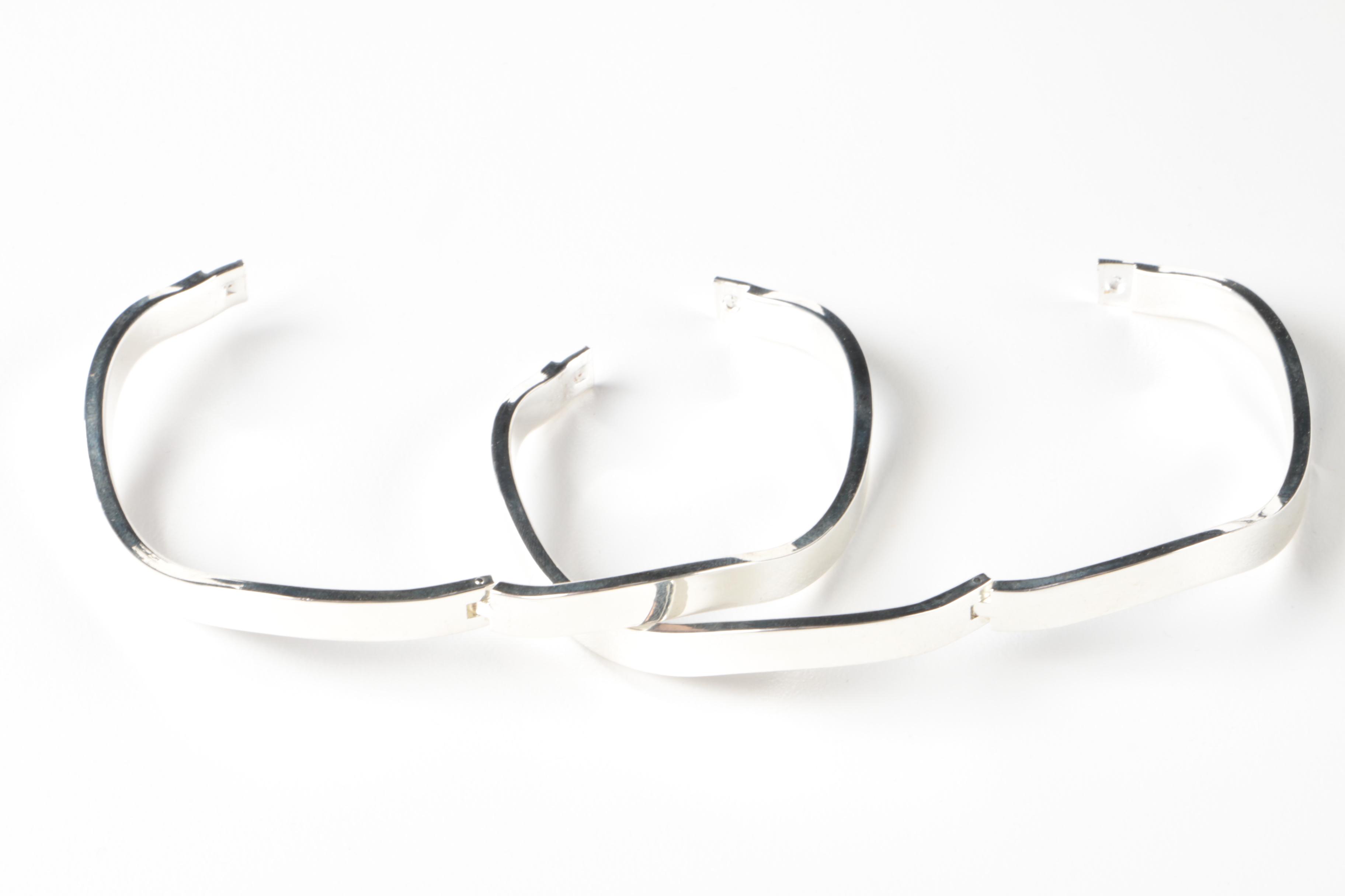 Sterling Silver Bracelets and Applique Dome Ring