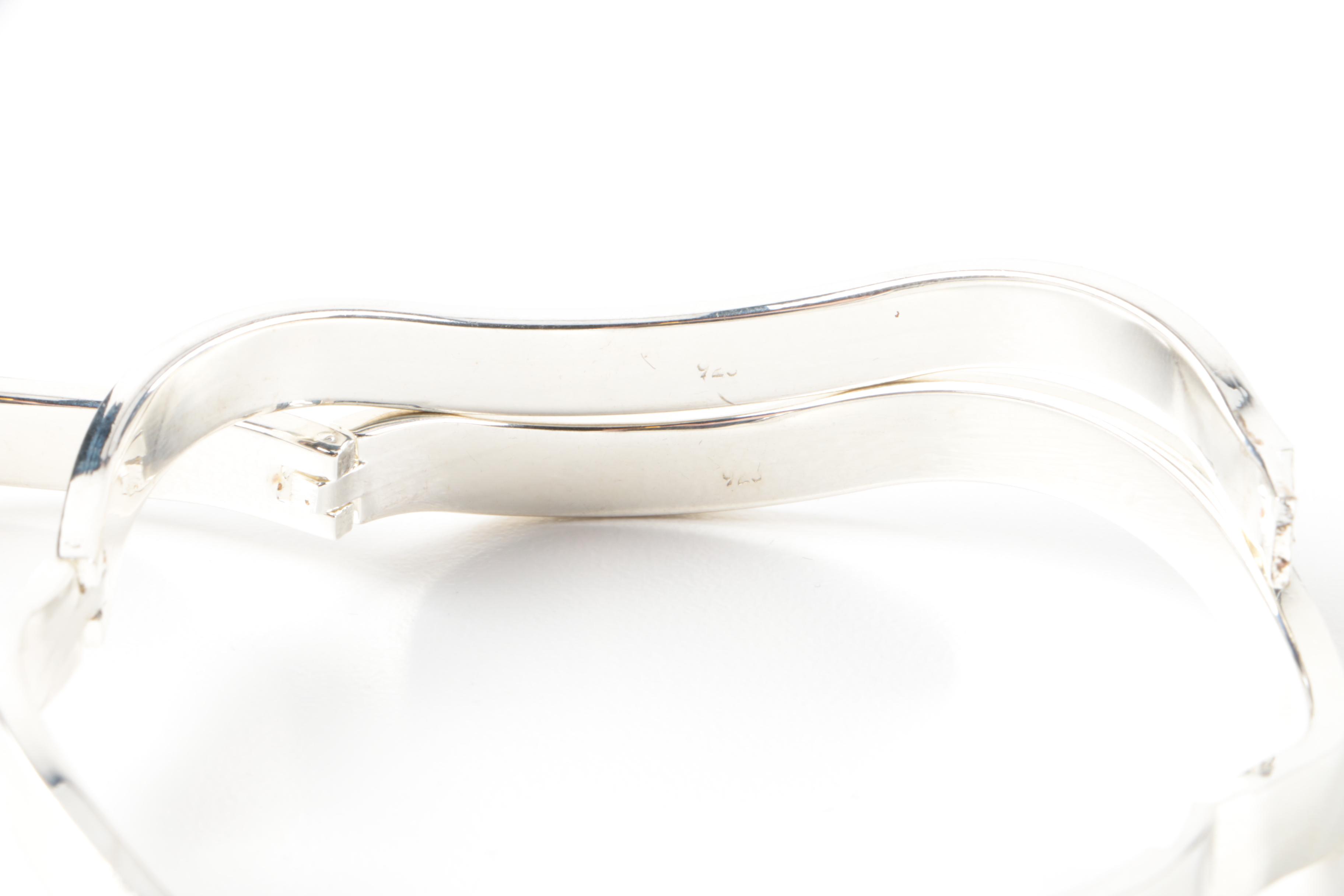 Sterling Silver Bracelets and Applique Dome Ring