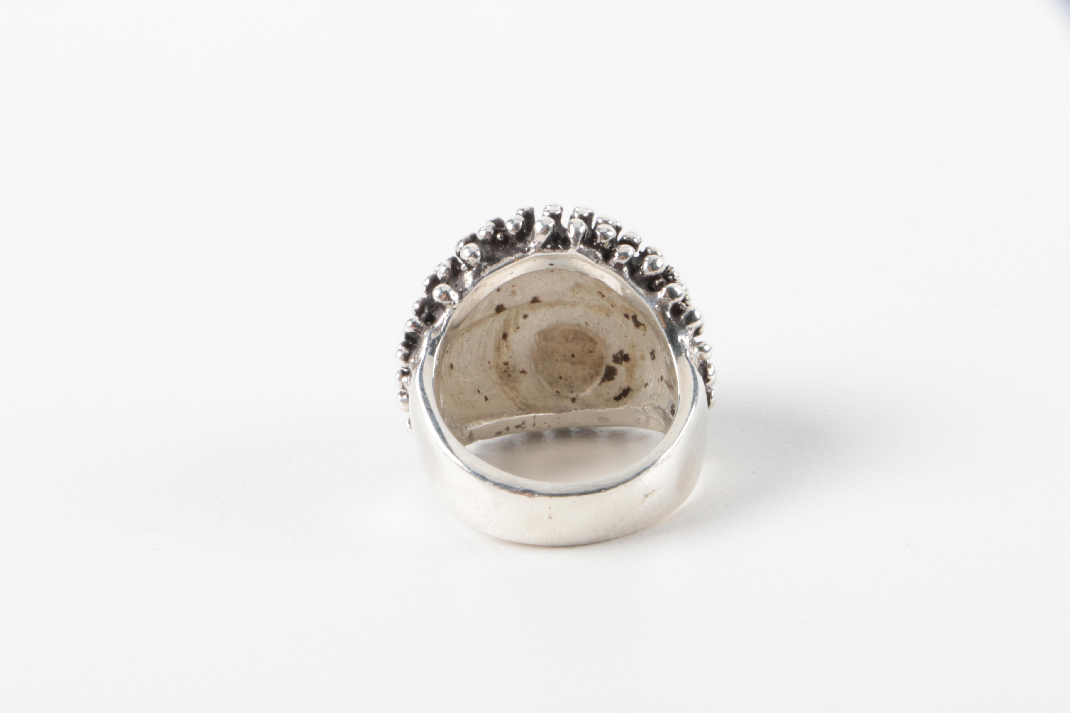 Sterling Silver Bracelets and Applique Dome Ring