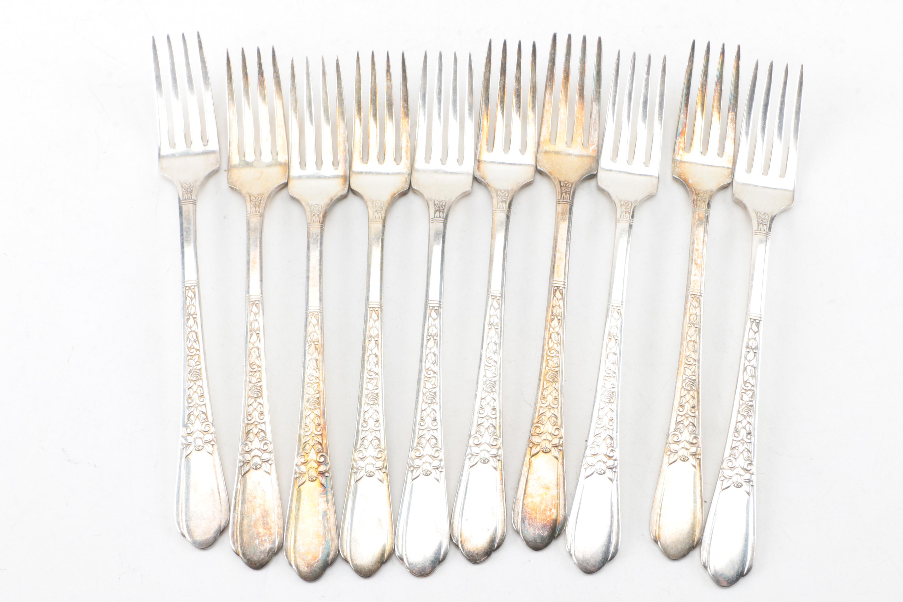 S.L. & G.H. Rogers Silver Plate Forks and Assorted Silver Plate Flatware Sets