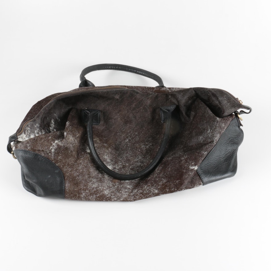Found Object Cowhide Duffel Bag