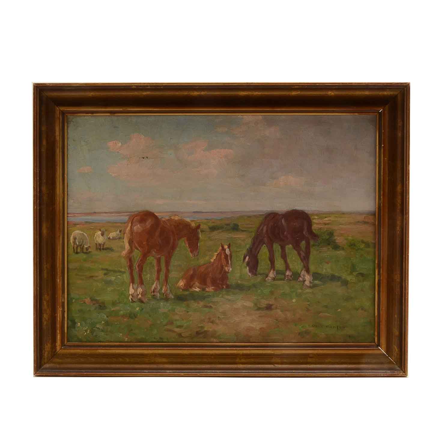 Axel Hansen Original Vintage Oil Painting on Canvas