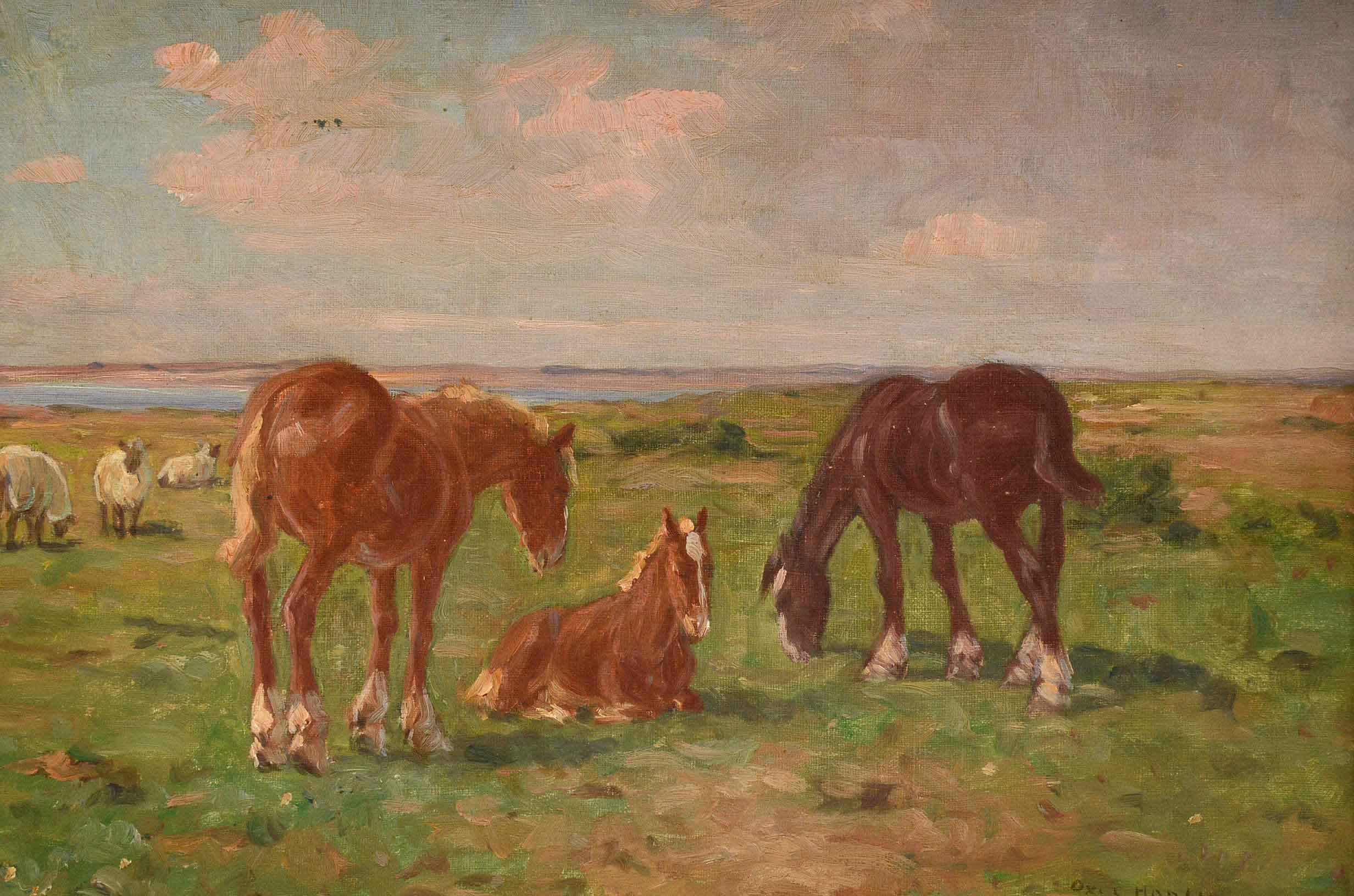 Axel Hansen Original Vintage Oil Painting on Canvas