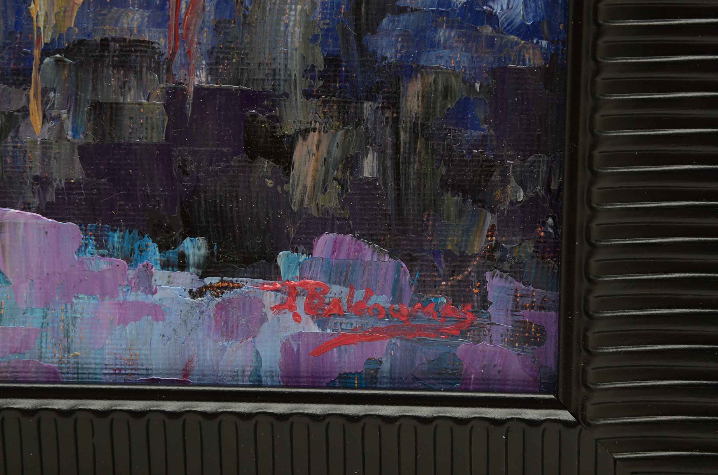 James Baldoumas Signed Oil Painting 'Sailboats Ma Harbor'