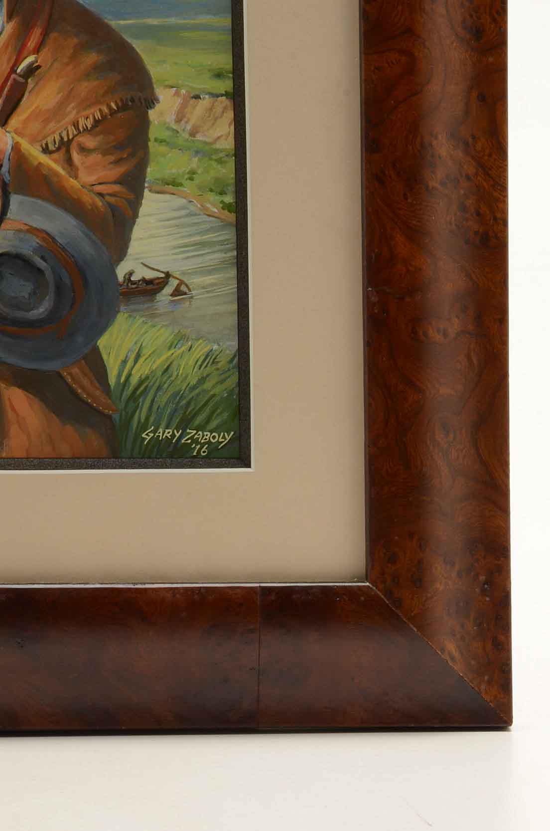 Gary Zaboly Signed Gouache Painting 'Daniel Boone at Age 80 . . .'