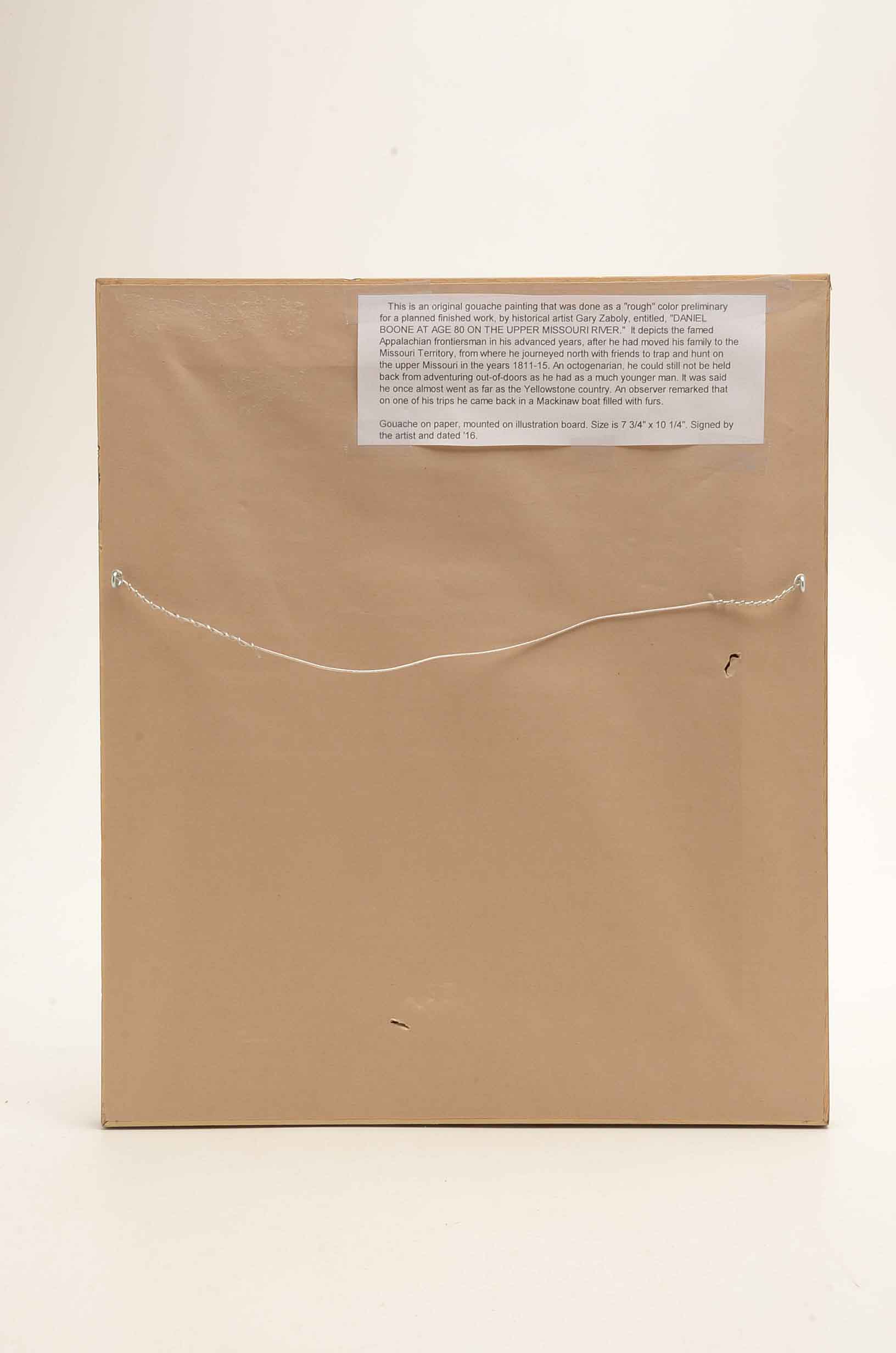 Gary Zaboly Signed Gouache Painting 'Daniel Boone at Age 80 . . .'