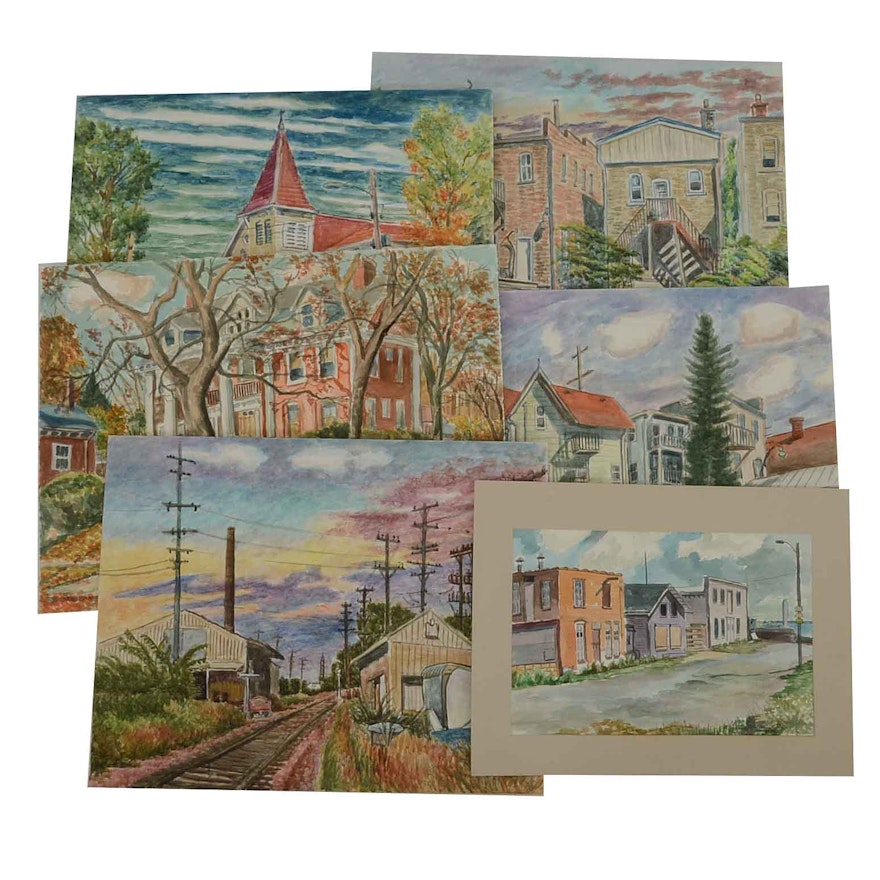 Robert Lahmann Collection of Six Signed Watercolor Paintings