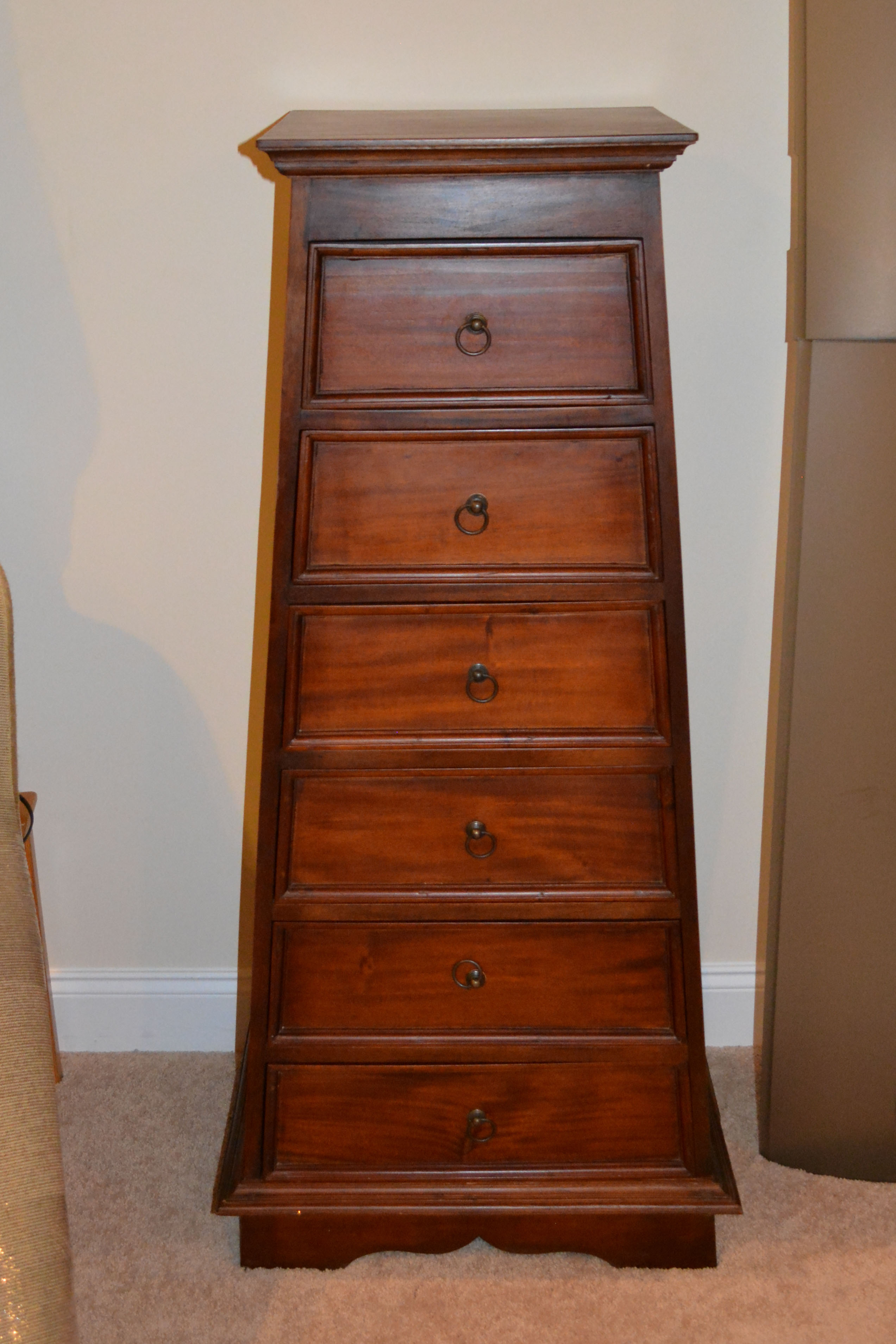 A-Frame Asian Style Chest of Drawers Pair