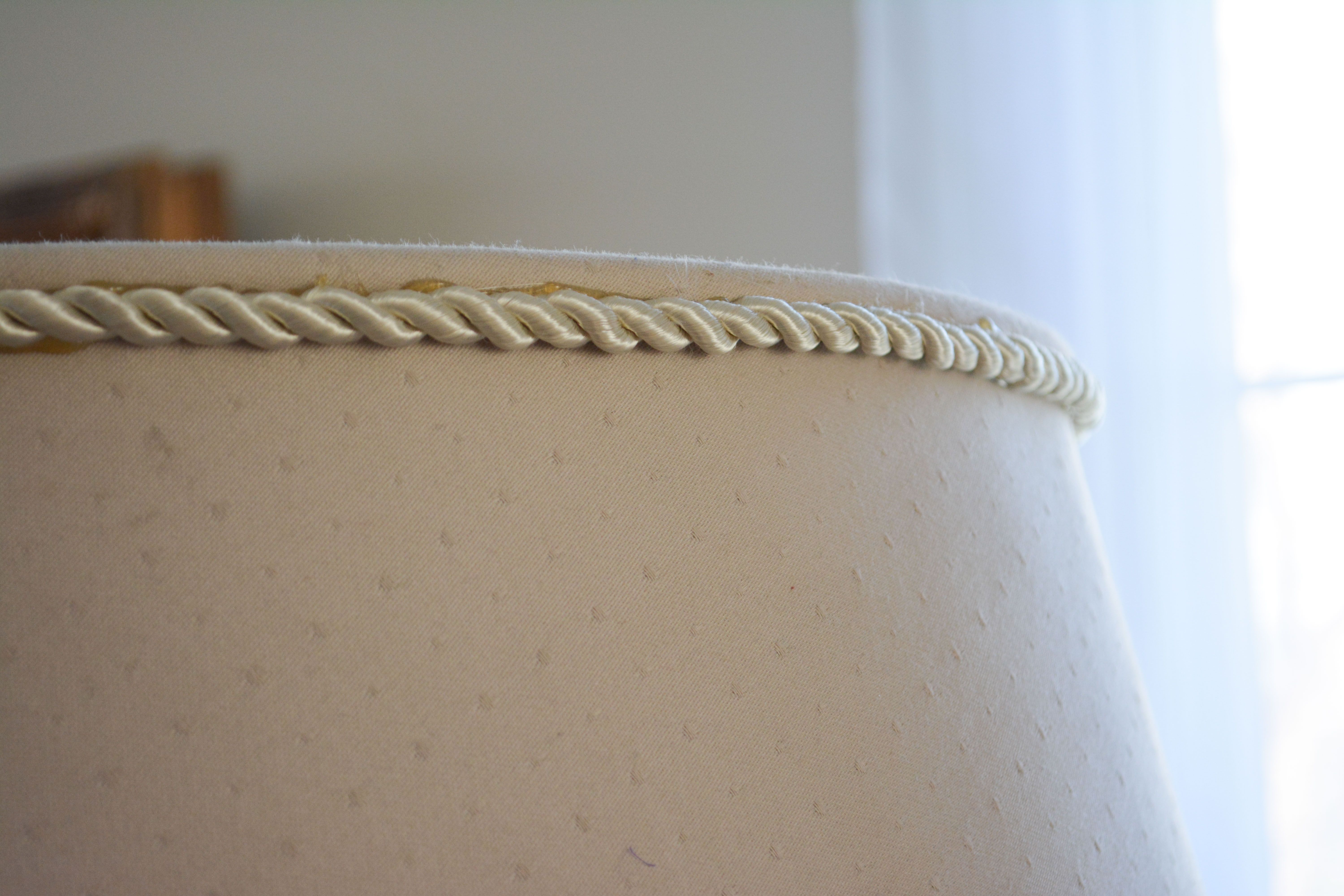 Brass Floor Lamp with White Shade