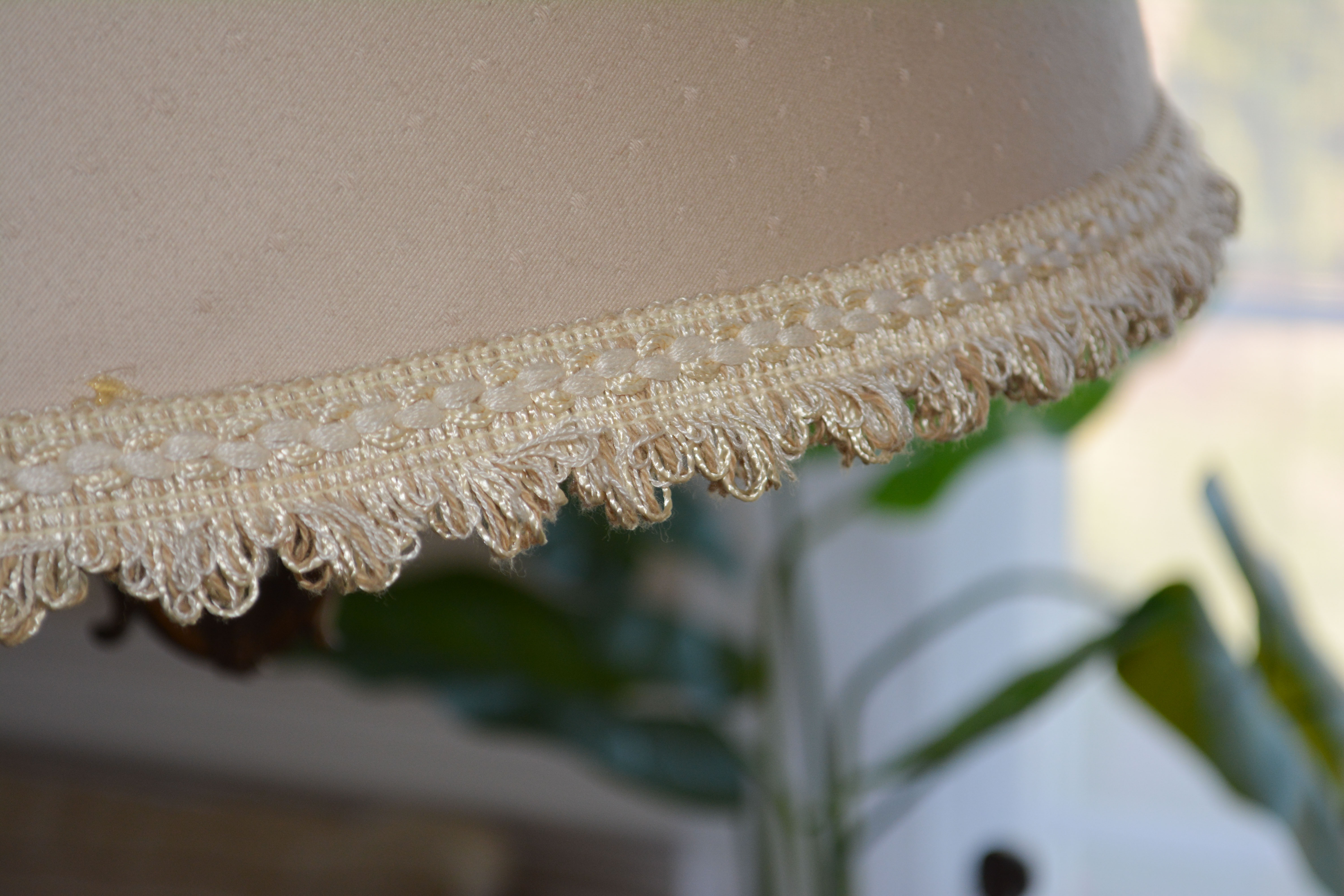 Brass Floor Lamp with White Shade