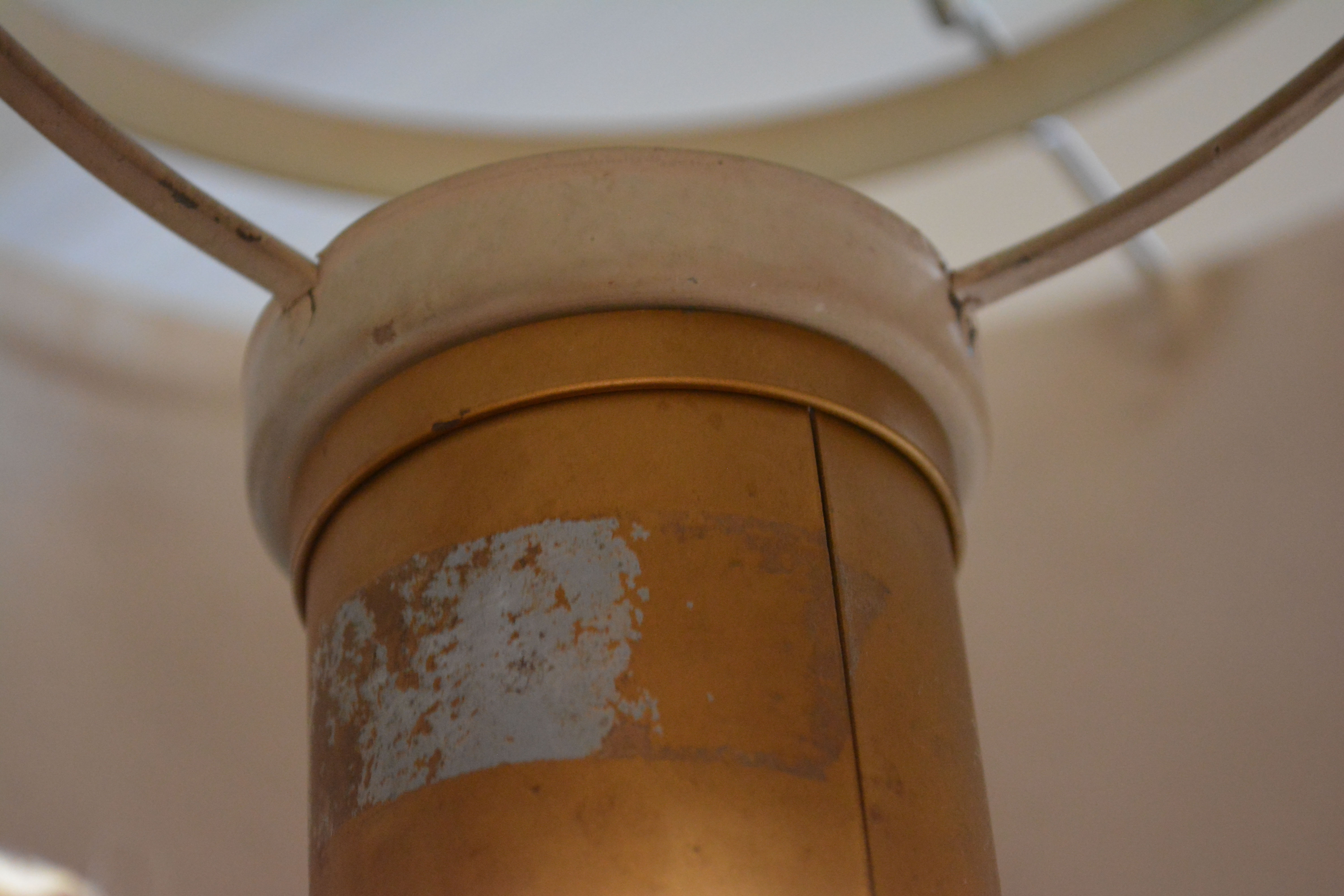 Brass Floor Lamp with White Shade