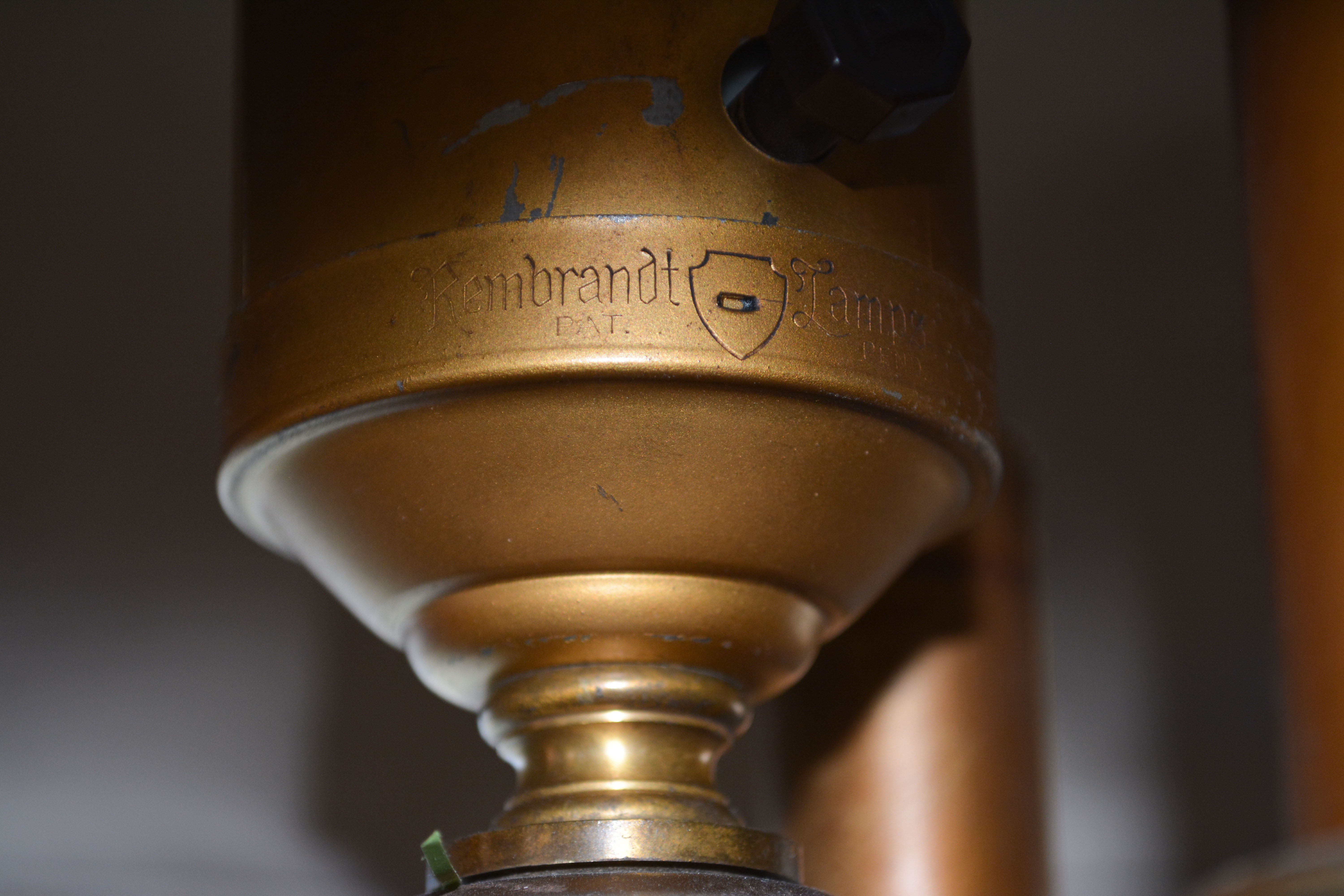 Brass Floor Lamp with White Shade