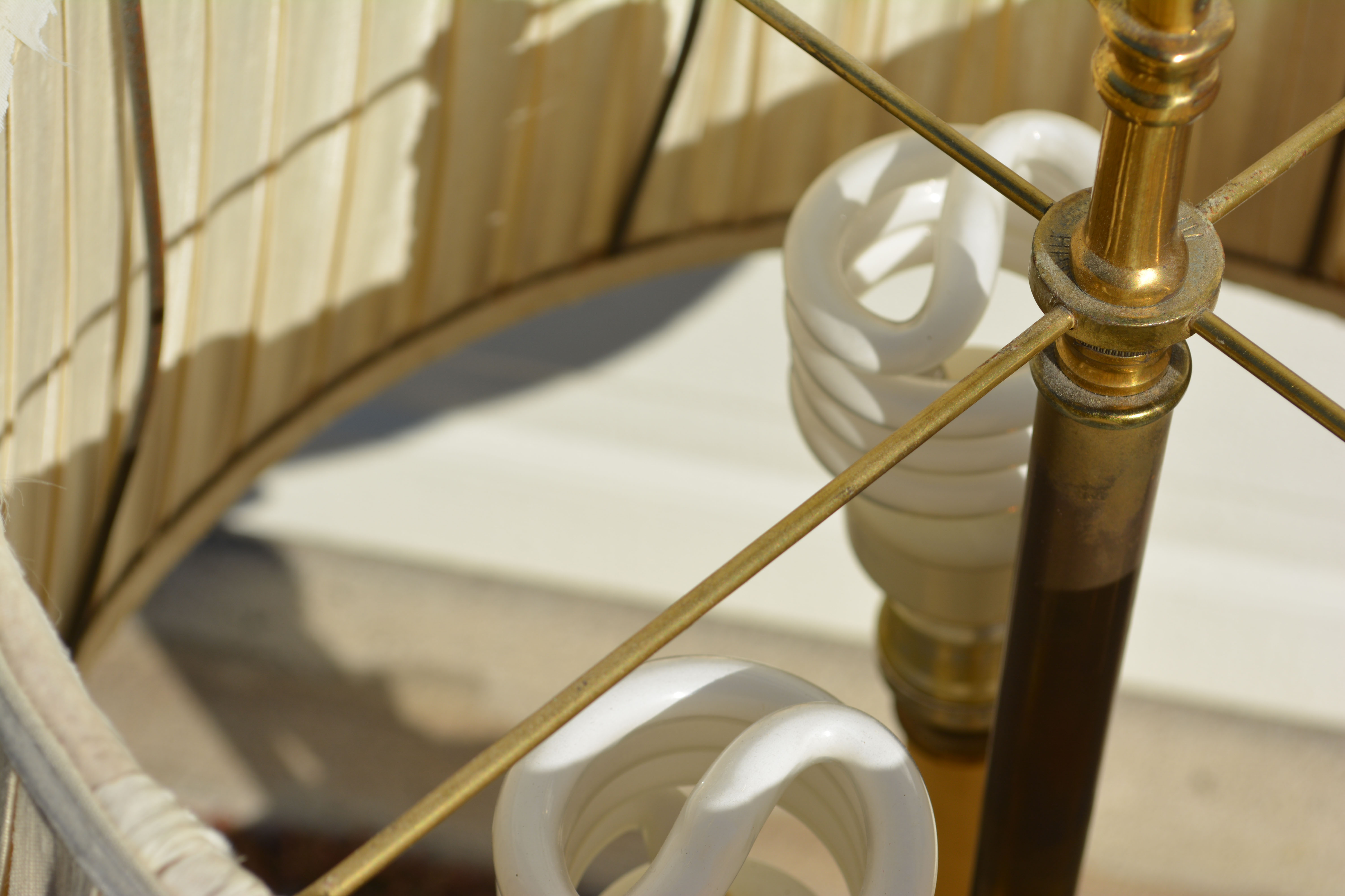 Brass Table Lamp with Dolphin Motif