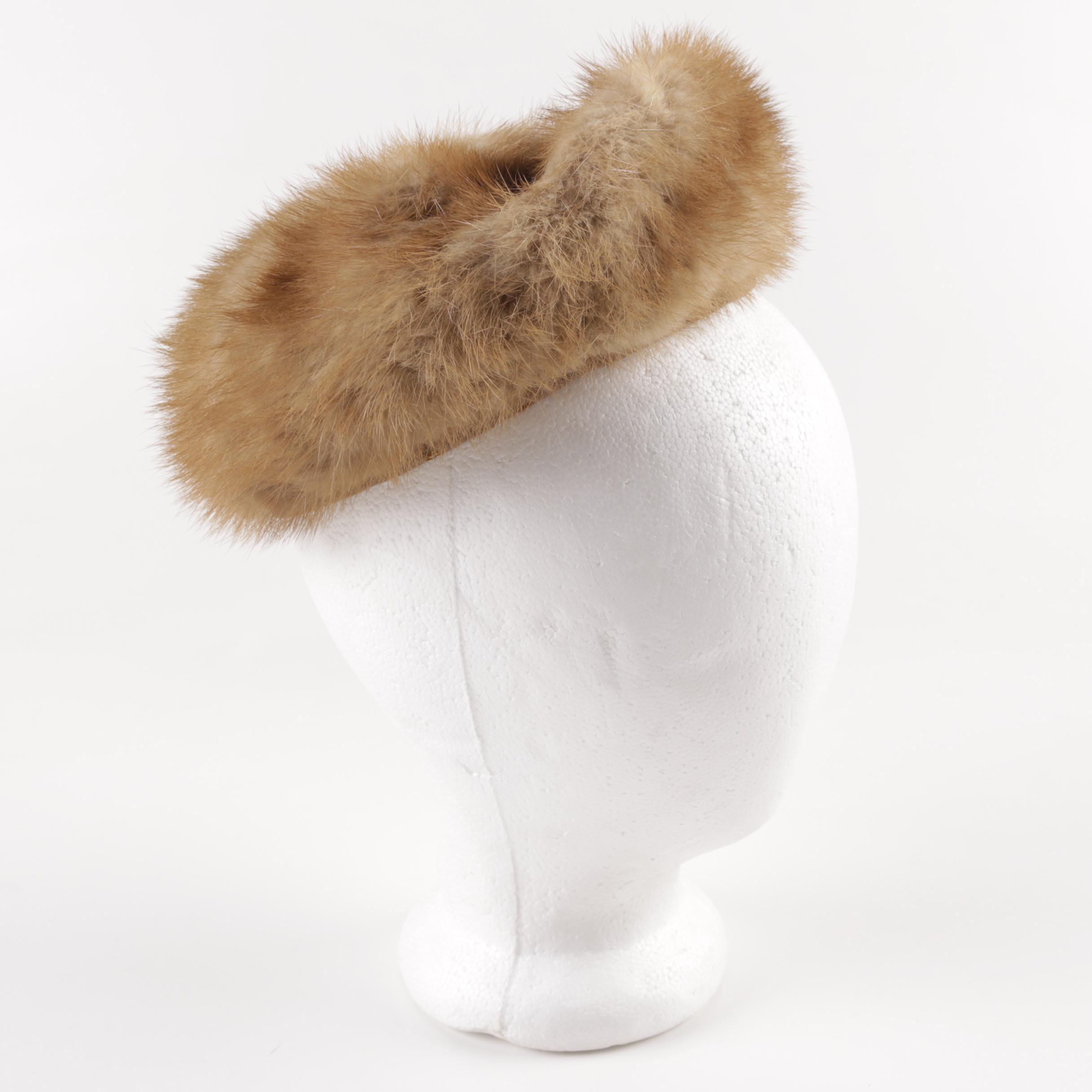 Vintage Miss Rae Pastel Mink Fur Beret