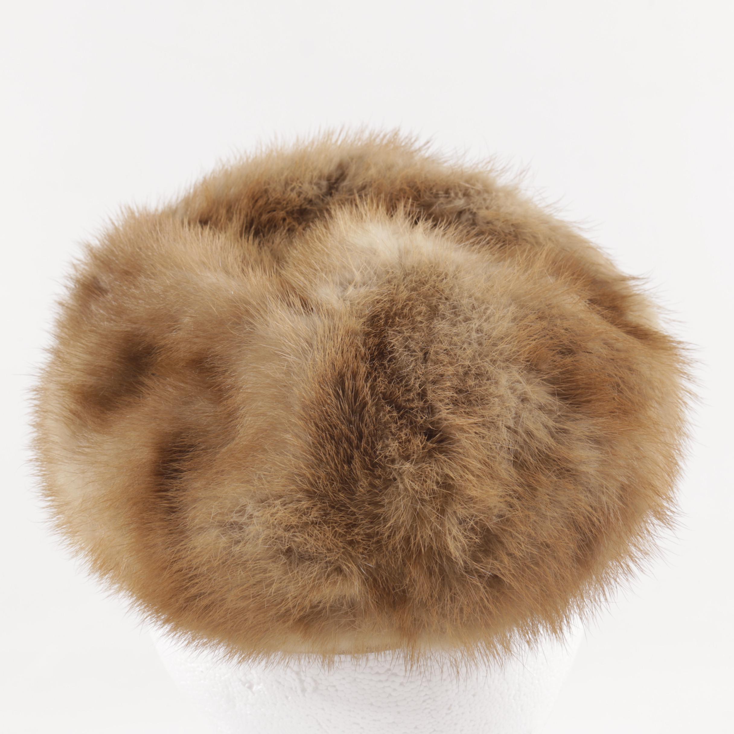 Vintage Miss Rae Pastel Mink Fur Beret