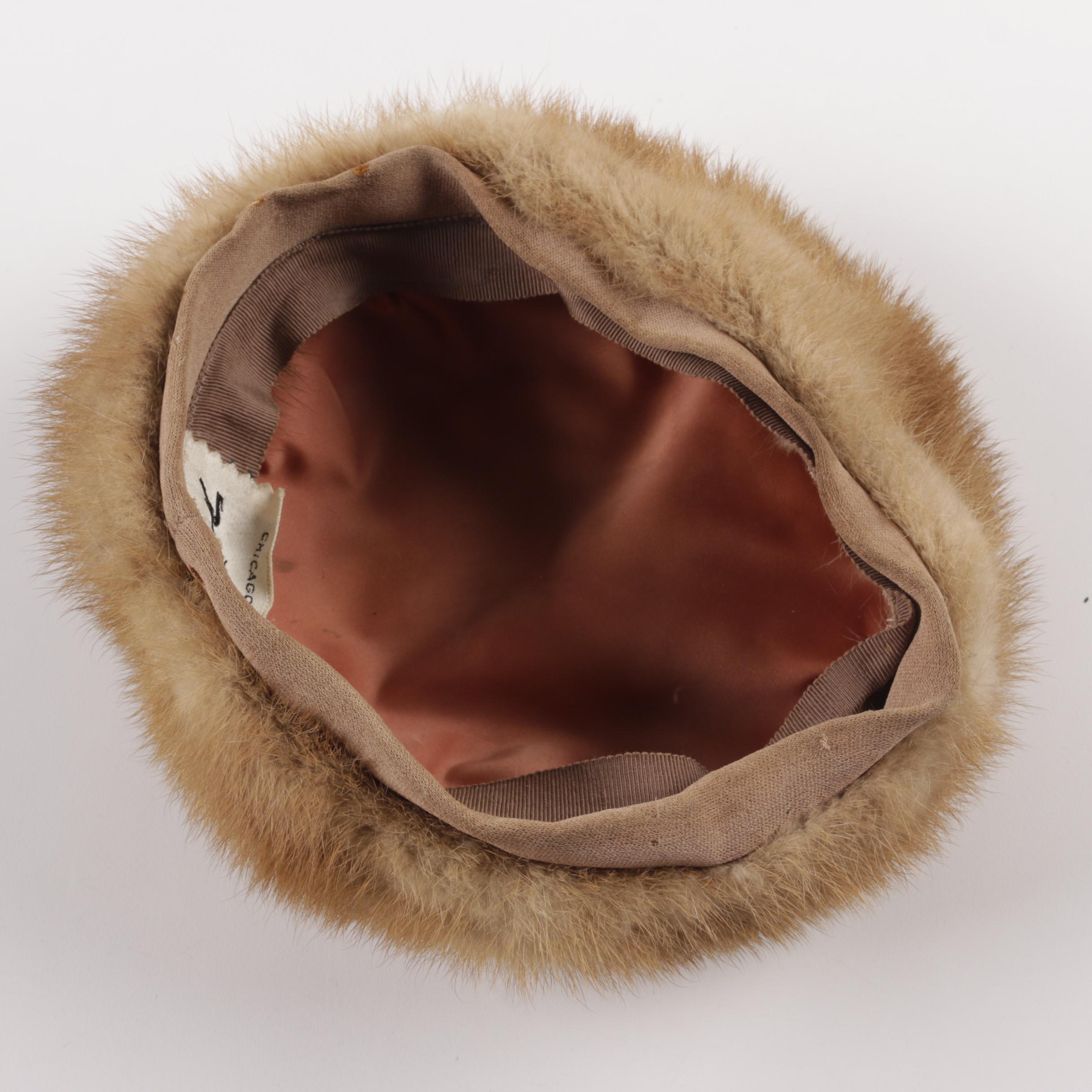 Vintage Miss Rae Pastel Mink Fur Beret