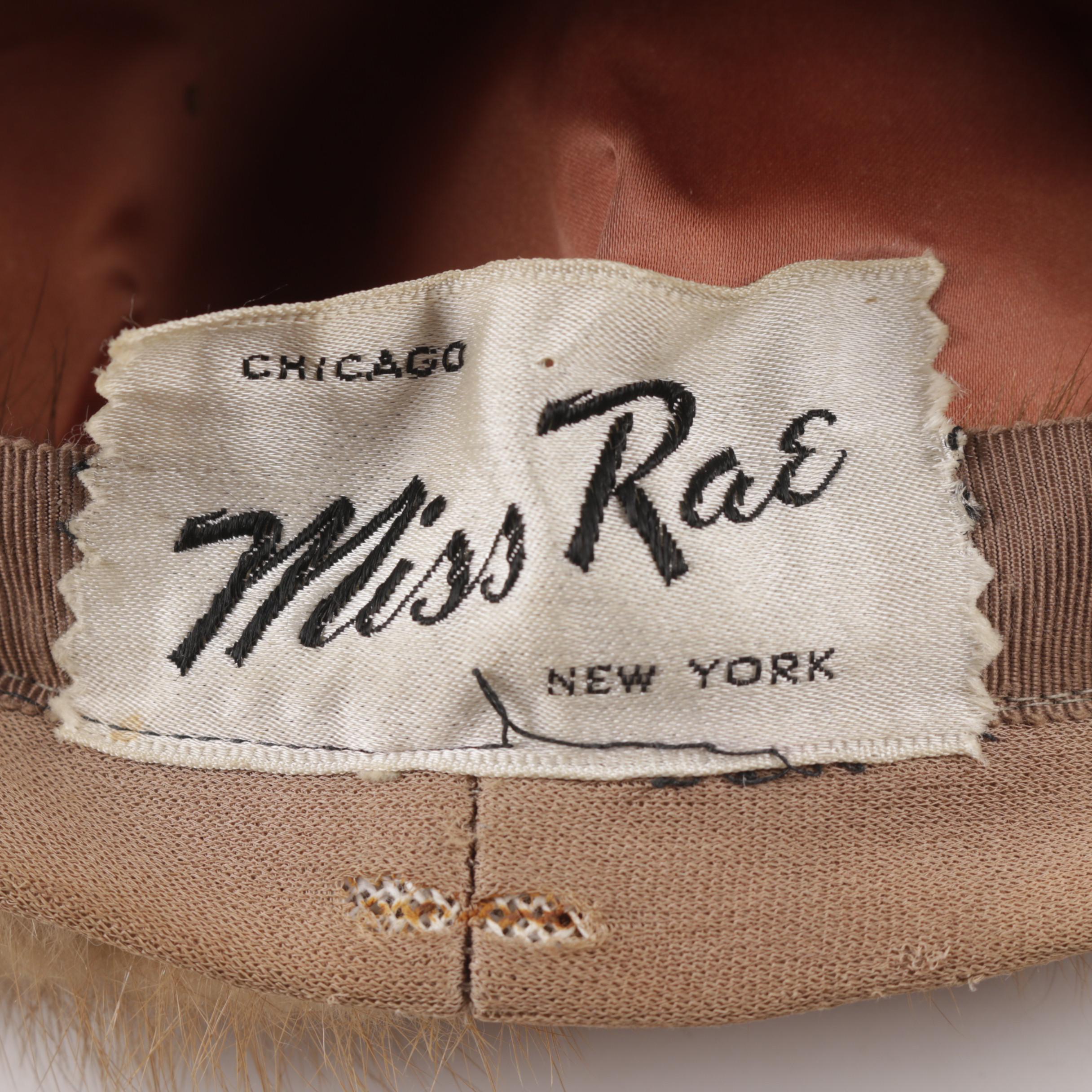 Vintage Miss Rae Pastel Mink Fur Beret