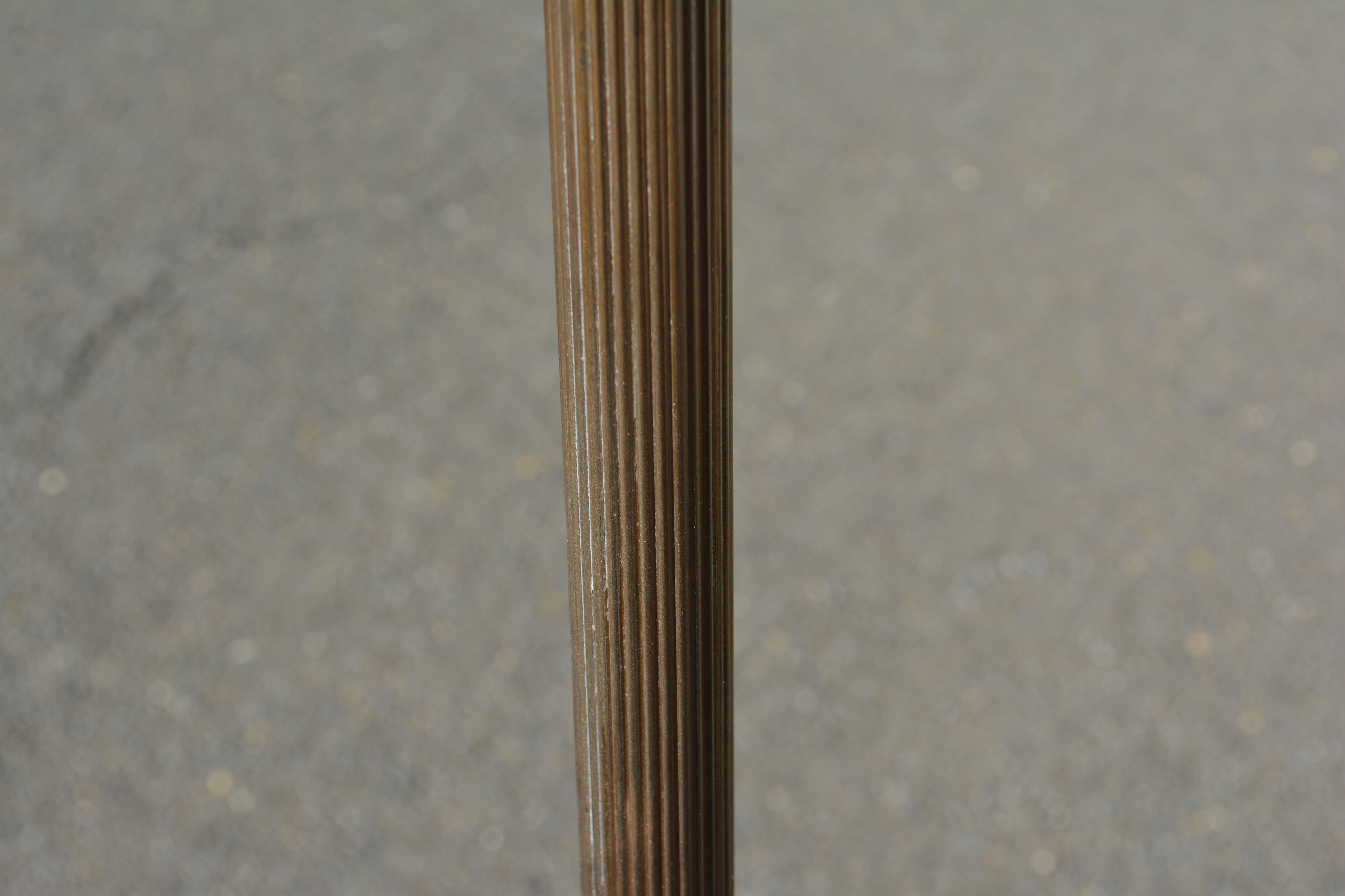 Vintage Brass Torchiere with Glass Shade