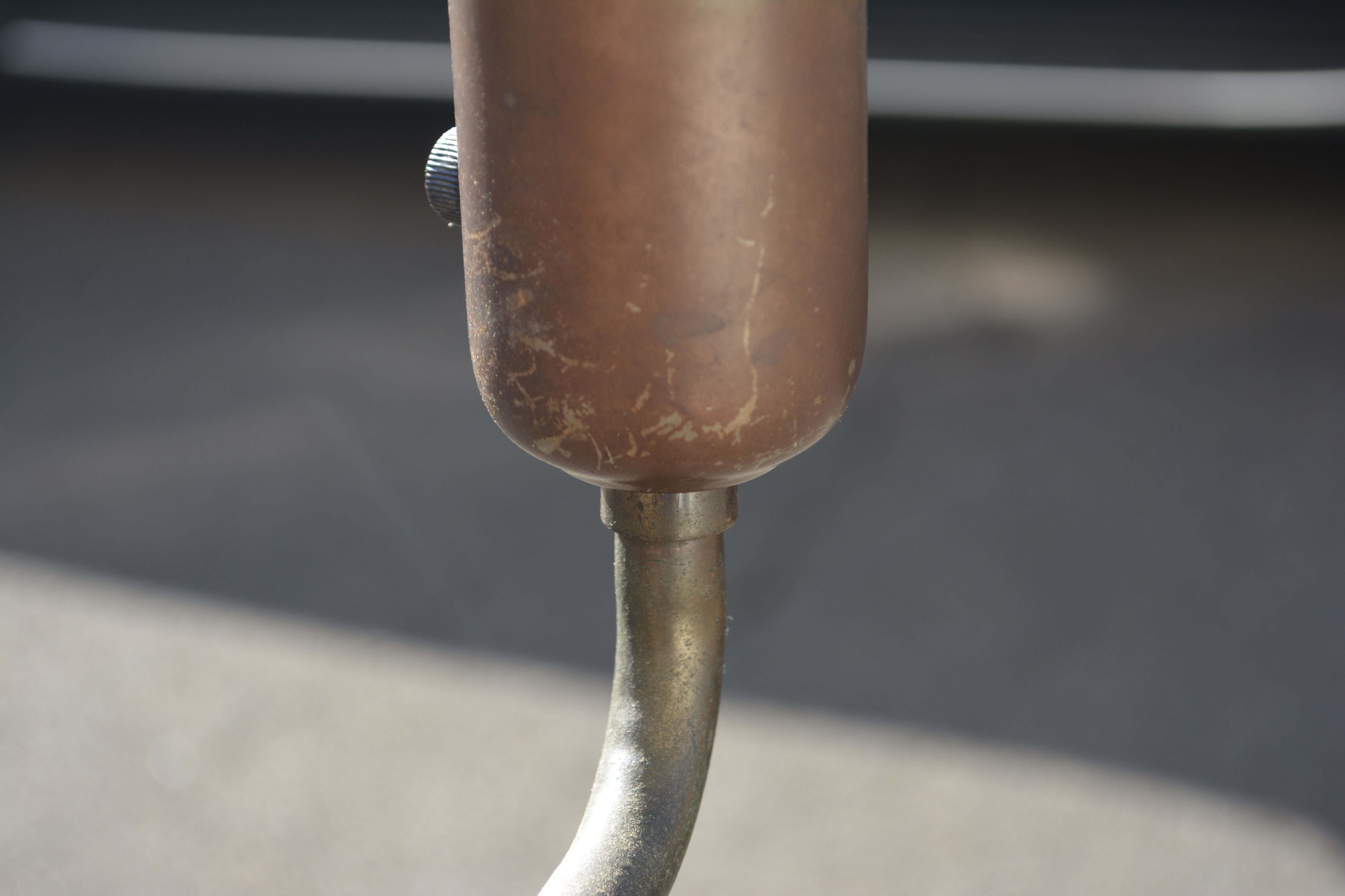 Vintage Brass Torchiere with Glass Shade